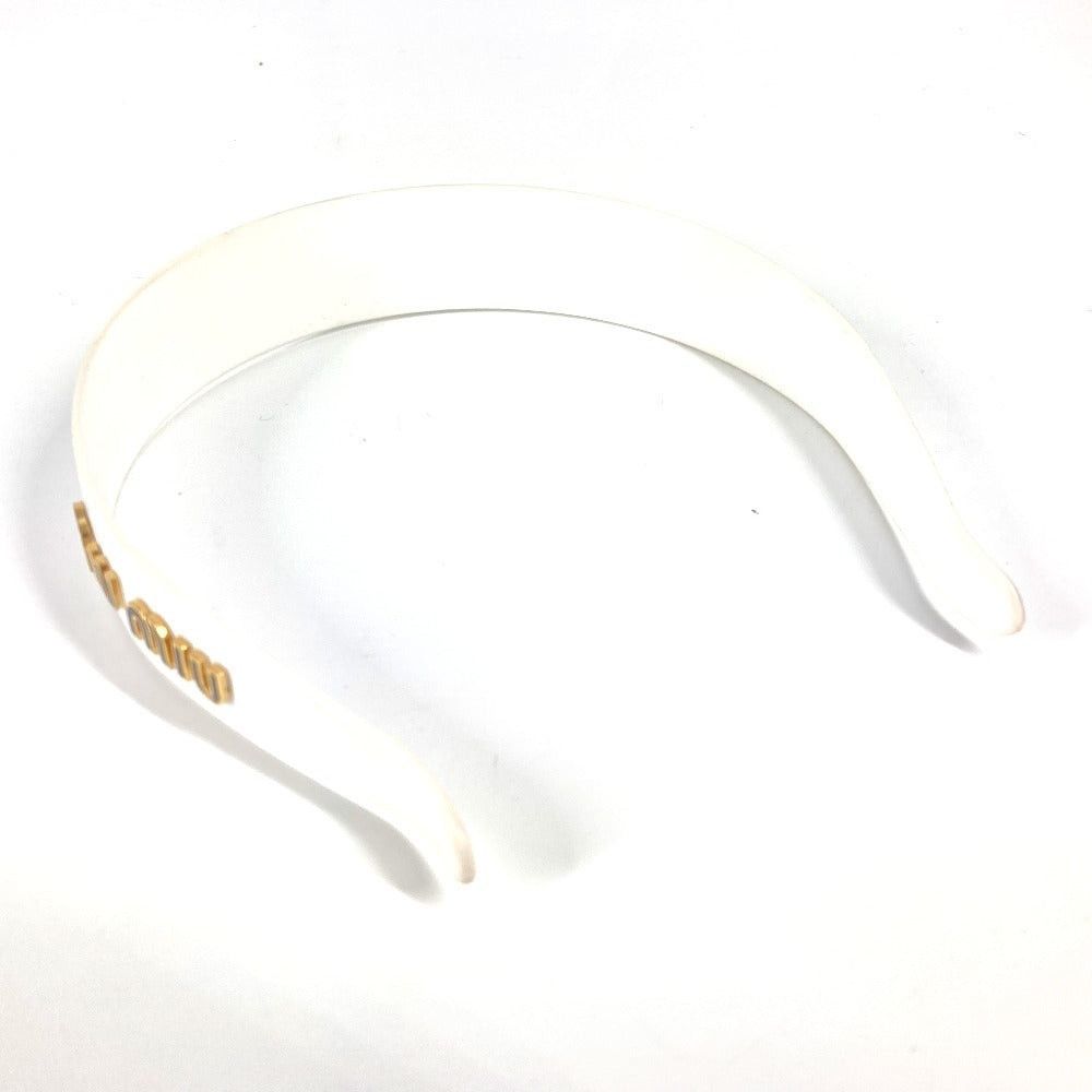 Miu Miu Miumiu Logo Hair Band Headband Horseshoe-Shaped Hairband Plastic Women White Size ONE SIZE - 5 Thumbnail