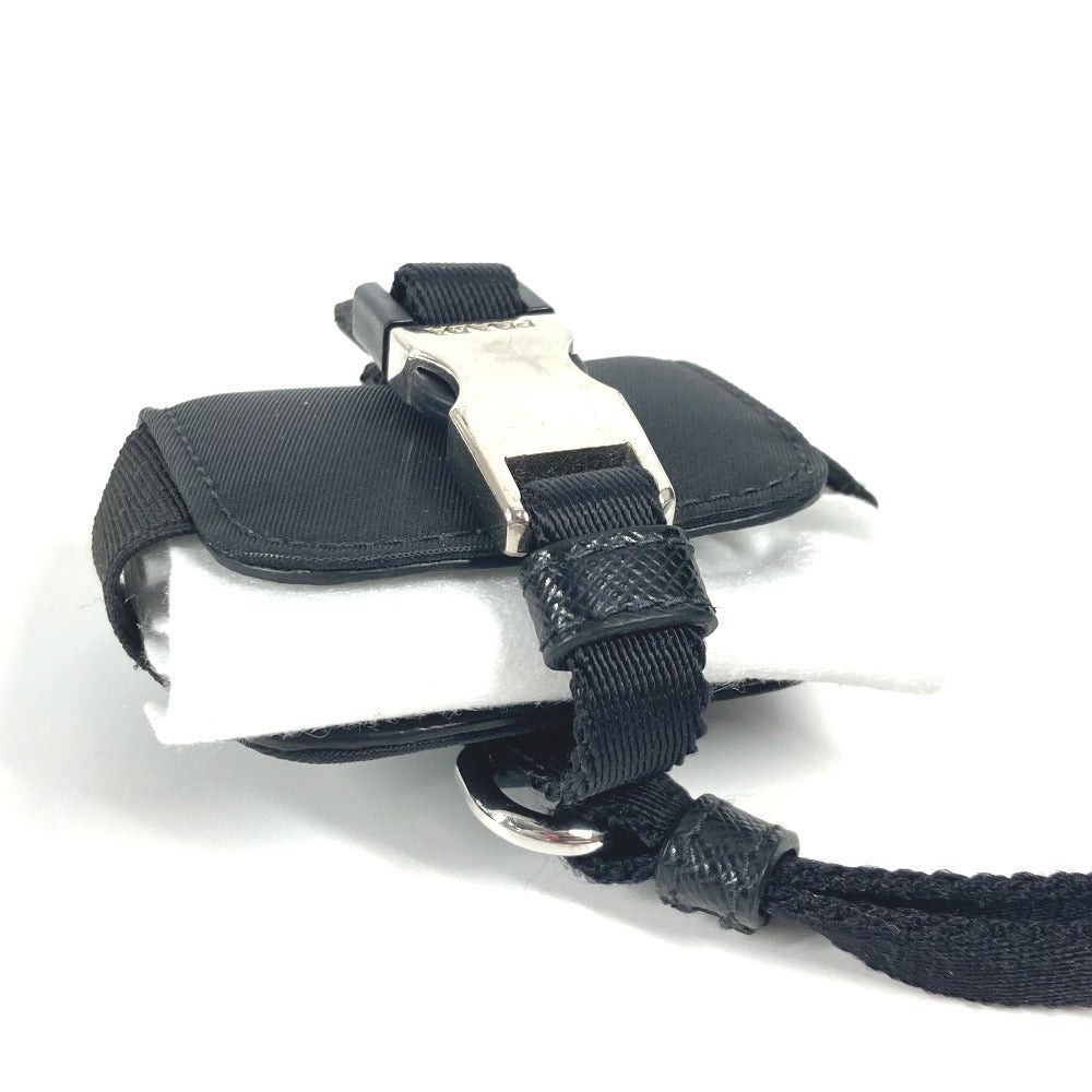 Prada Prada With Straps Triangle Logo Plate Airpods Case Air Pods Earphone Nylon Unisex Black Size ONE SIZE - 9 Thumbnail