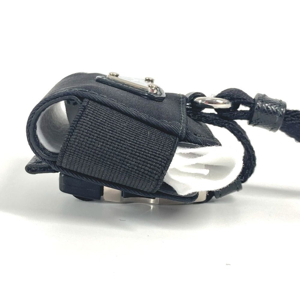 Prada Prada With Straps Triangle Logo Plate Airpods Case Air Pods Earphone Nylon Unisex Black Size ONE SIZE - 4 Thumbnail