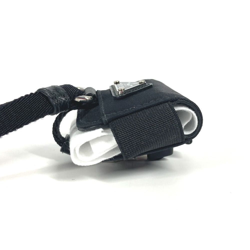 Prada Prada With Straps Triangle Logo Plate Airpods Case Air Pods Earphone Nylon Unisex Black Size ONE SIZE - 5 Thumbnail