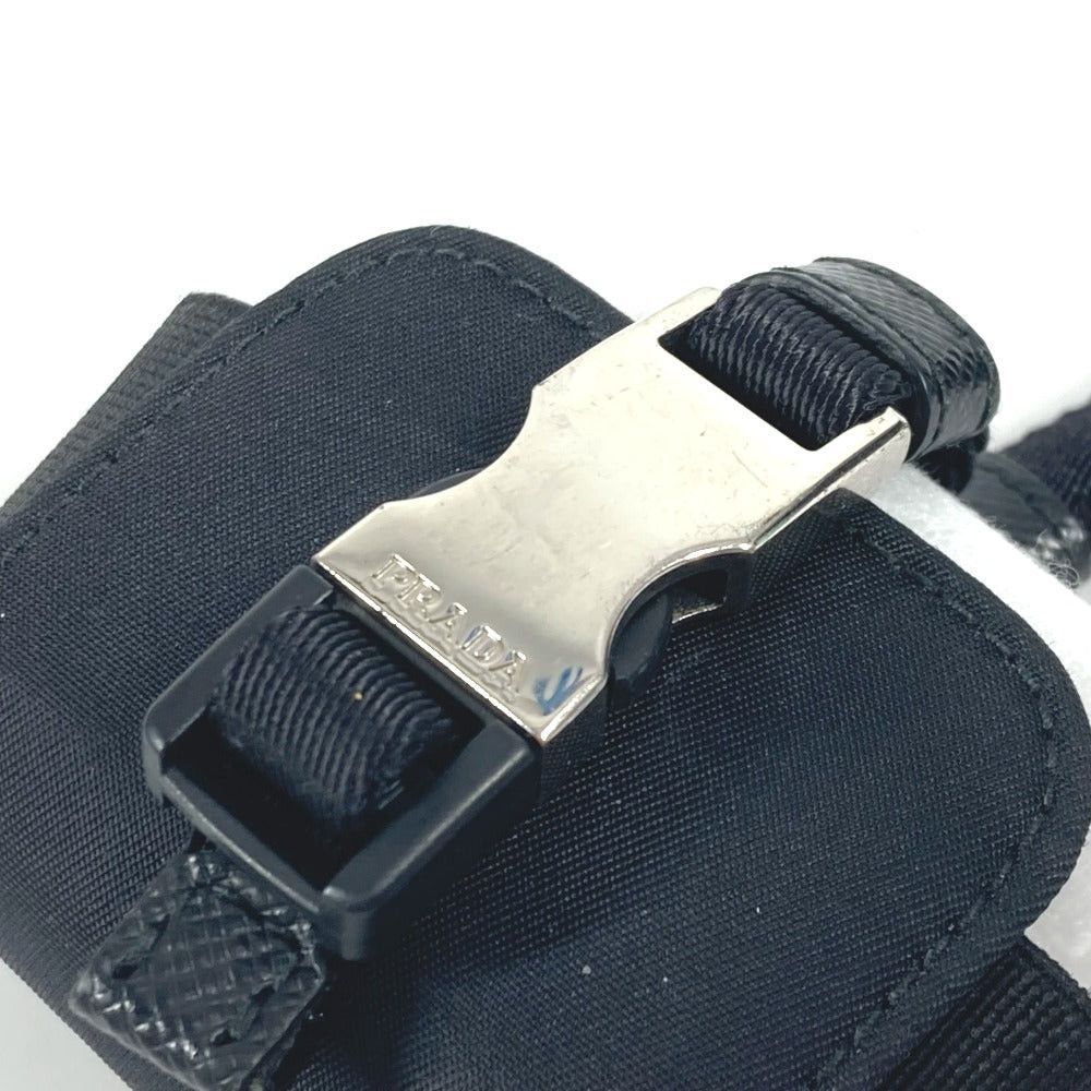 Prada Prada With Straps Triangle Logo Plate Airpods Case Air Pods Earphone Nylon Unisex Black Size ONE SIZE - 7 Thumbnail