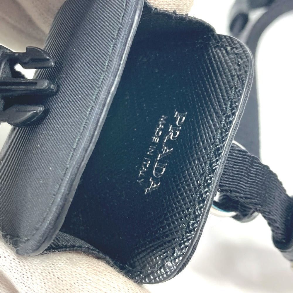 Prada Prada With Straps Triangle Logo Plate Airpods Case Air Pods Earphone Nylon Unisex Black Size ONE SIZE - 2 Thumbnail