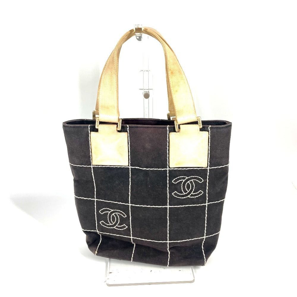 Chanel Chanel Choco Bar Cc Coma Mark Briefcase Tote Bag Handbag Canvas Women Black Size ONE SIZE - 2 Thumbnail
