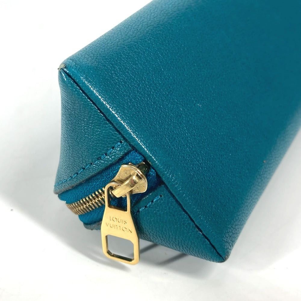 Louis Vuitton Louis Vuitton Nomad Truth Elizabeth Pencil Box Stationery Pouch Pen Case Leather Unisex Peacock Blue Size ONE SIZE - 10 Thumbnail