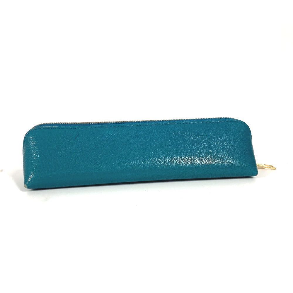 Louis Vuitton Louis Vuitton Nomad Truth Elizabeth Pencil Box Stationery Pouch Pen Case Leather Unisex Peacock Blue Size ONE SIZE - 2 Thumbnail