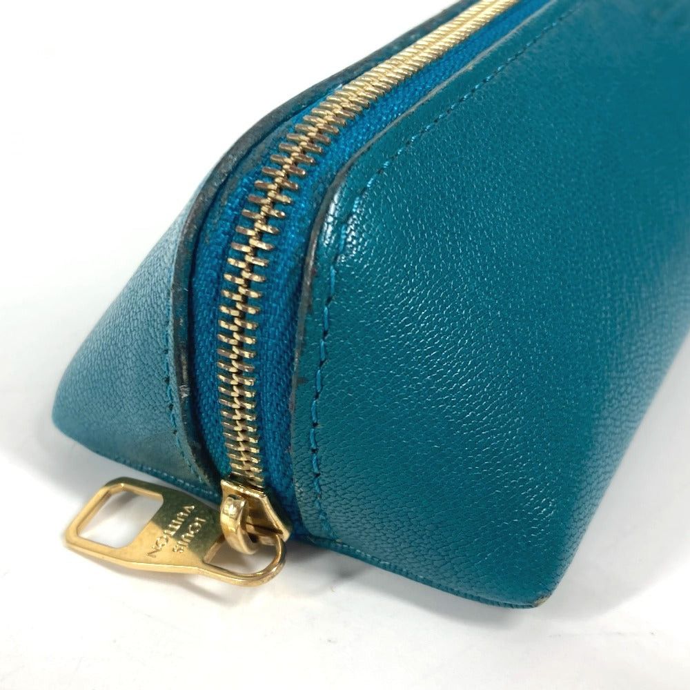 Louis Vuitton Louis Vuitton Nomad Truth Elizabeth Pencil Box Stationery Pouch Pen Case Leather Unisex Peacock Blue Size ONE SIZE - 7 Thumbnail
