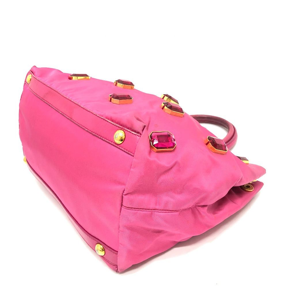 Prada Prada Logo Bijoux Handbag Back Briefcase Nylon Women Pink Size ONE SIZE - 5 Thumbnail