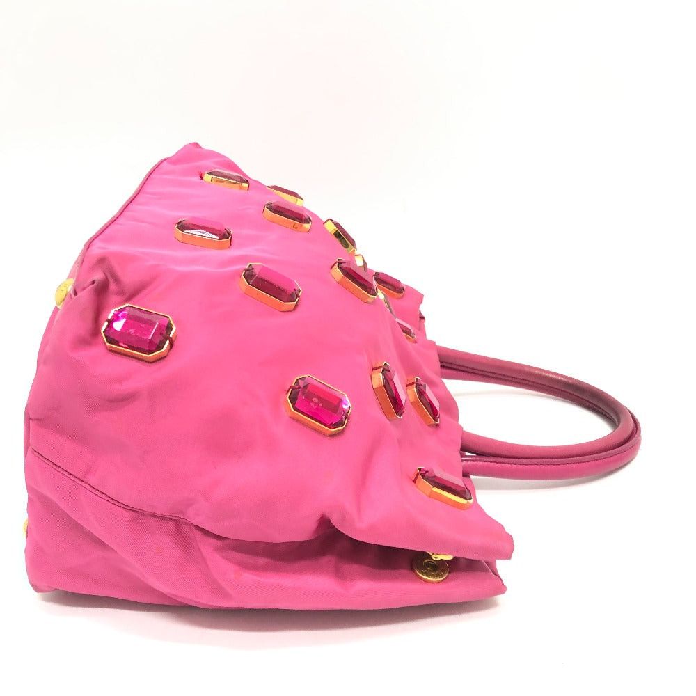 Prada Prada Logo Bijoux Handbag Back Briefcase Nylon Women Pink Size ONE SIZE - 4 Thumbnail