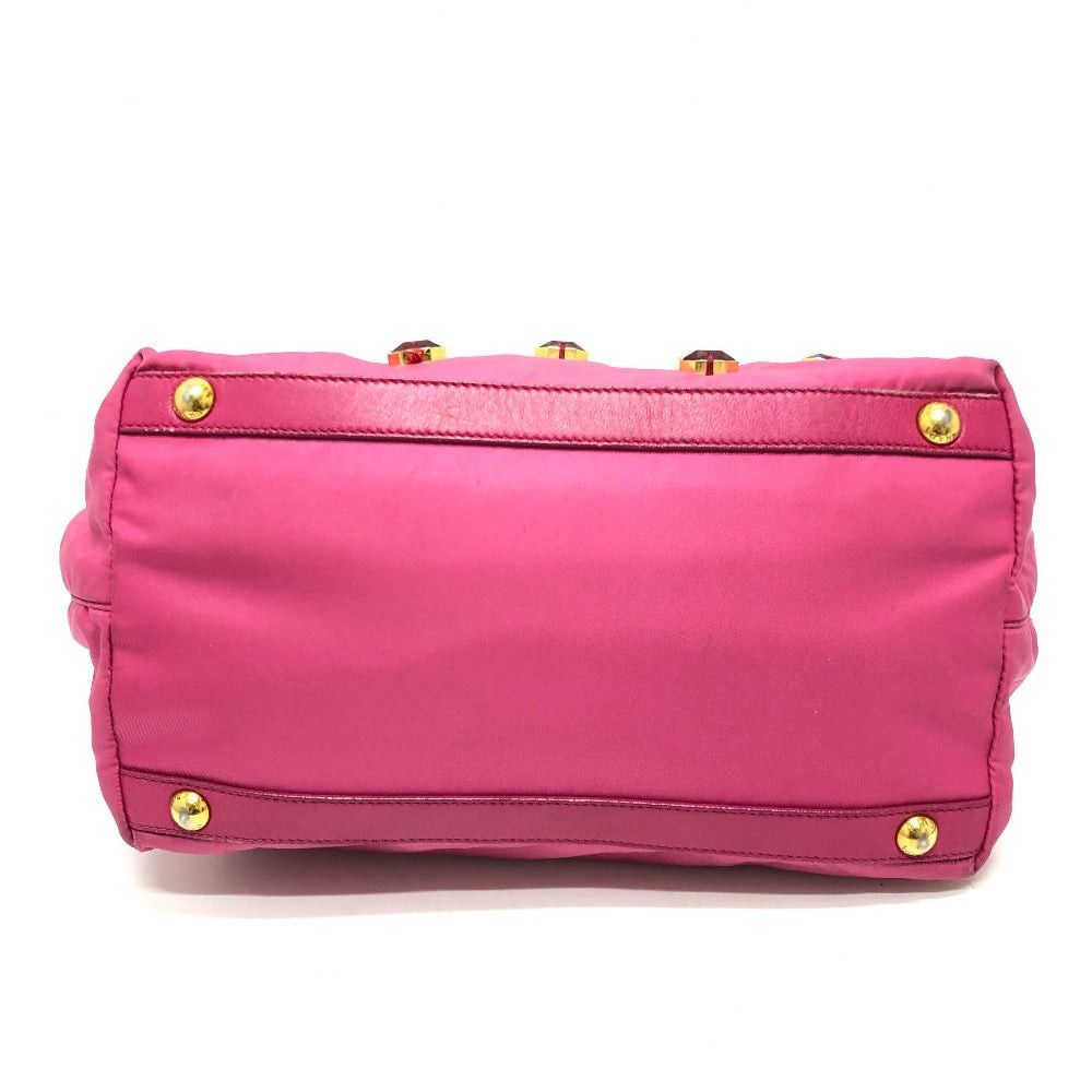Prada Prada Logo Bijoux Handbag Back Briefcase Nylon Women Pink Size ONE SIZE - 3 Thumbnail