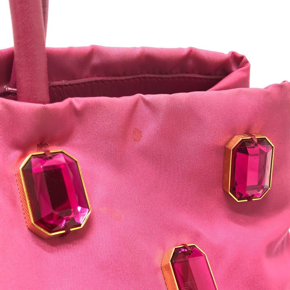 Prada Prada Logo Bijoux Handbag Back Briefcase Nylon Women Pink Size ONE SIZE - 8 Thumbnail