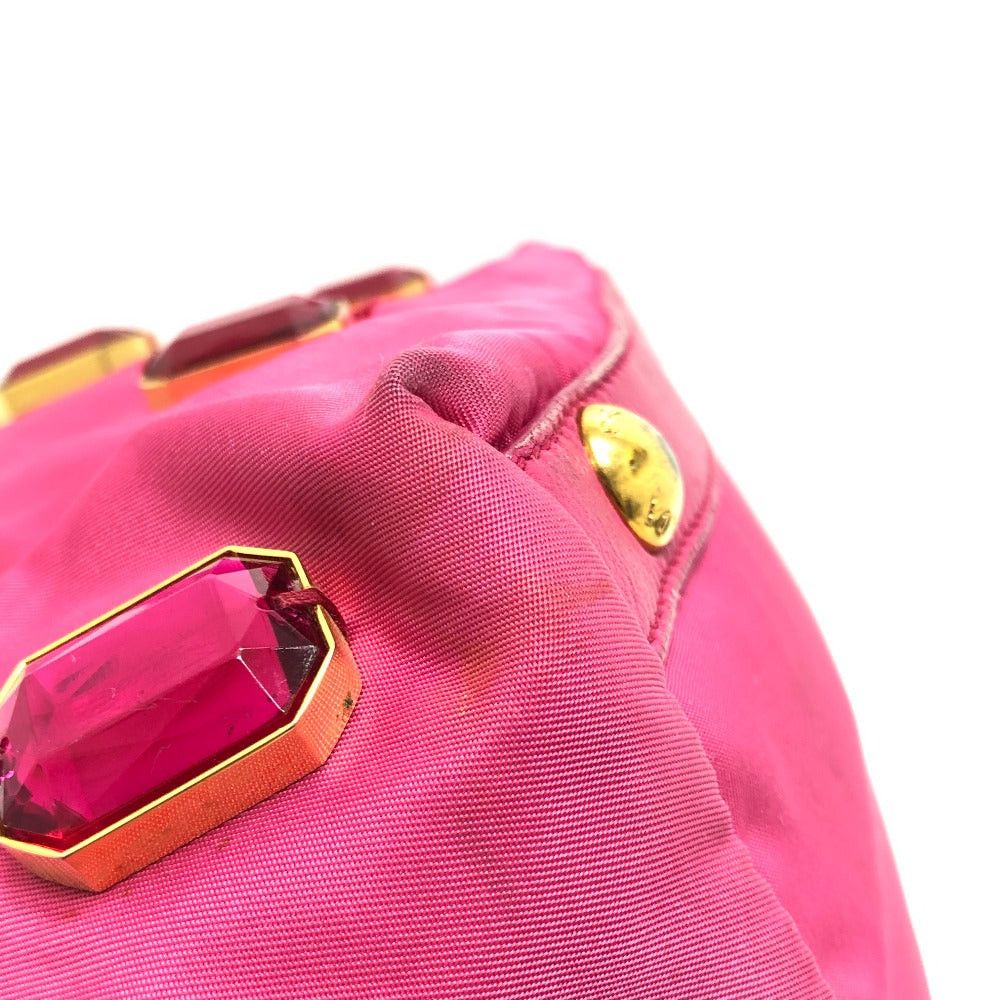 Prada Prada Logo Bijoux Handbag Back Briefcase Nylon Women Pink Size ONE SIZE - 9 Thumbnail