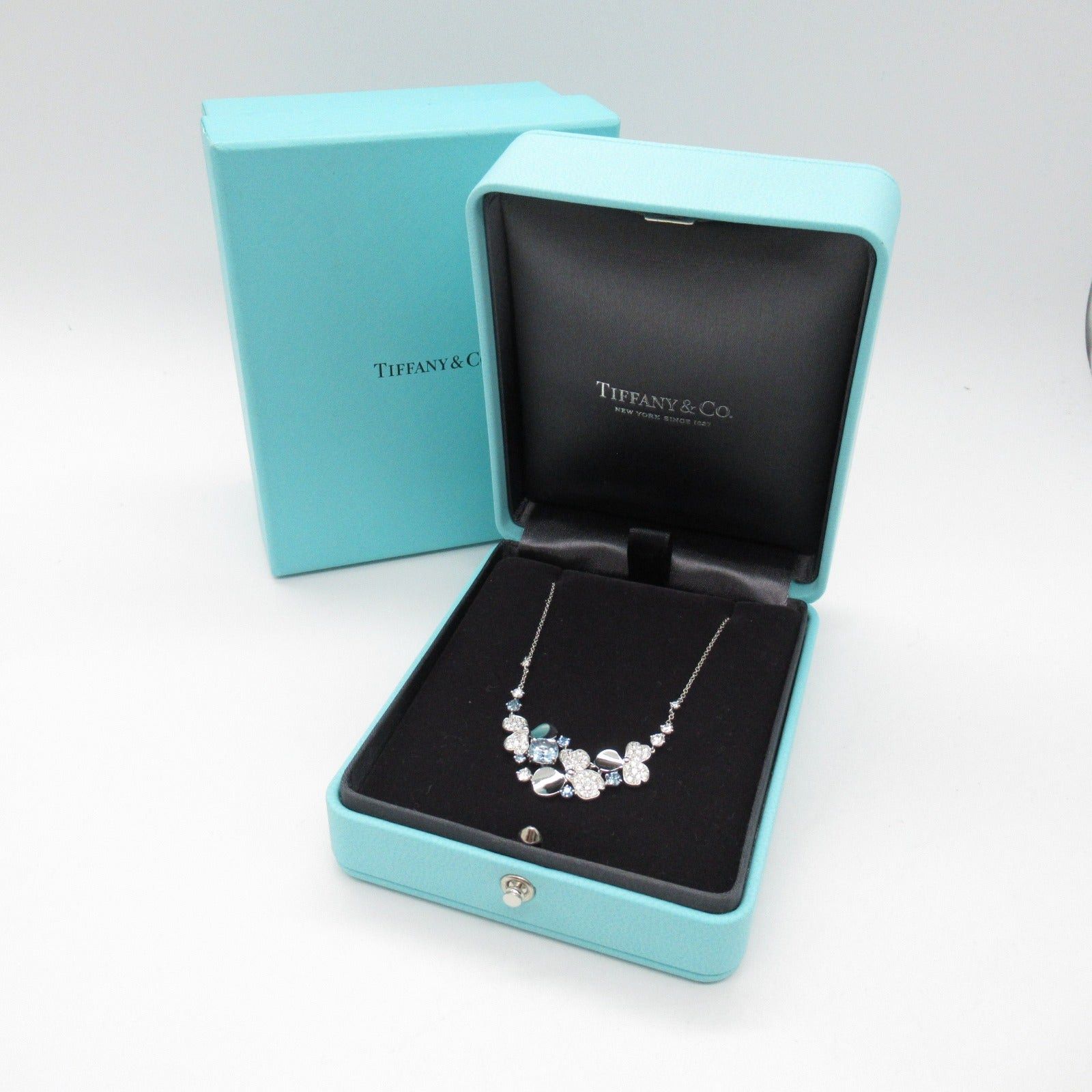 Tiffany & Co. Tiffany Co Paper Flowers Aquamarine Necklace Pt950 Platinum Diamond Blue Clear Size ONE SIZE - 6 Thumbnail