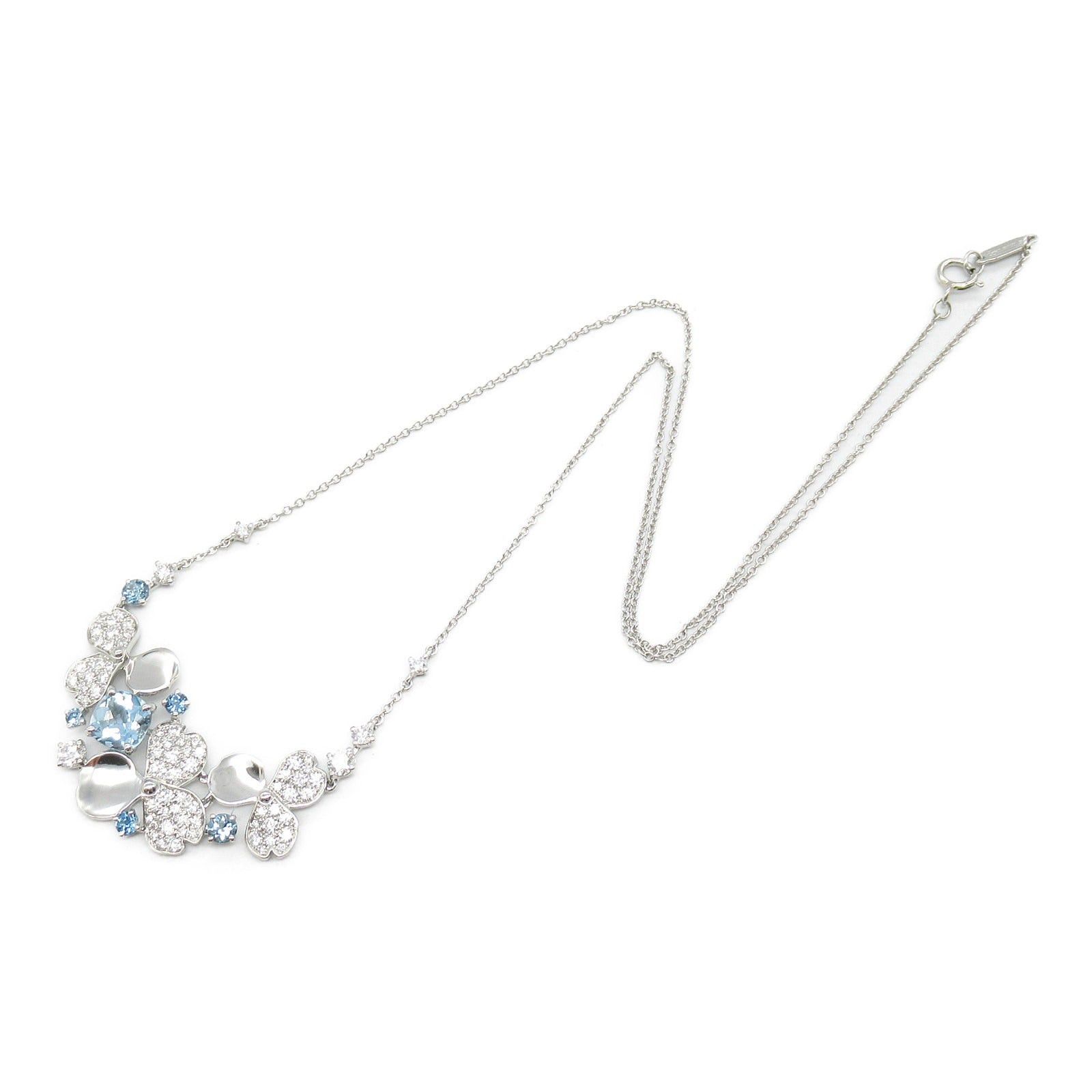 Tiffany & Co. Tiffany Co Paper Flowers Aquamarine Necklace Pt950 Platinum Diamond Blue Clear Size ONE SIZE - 3 Thumbnail