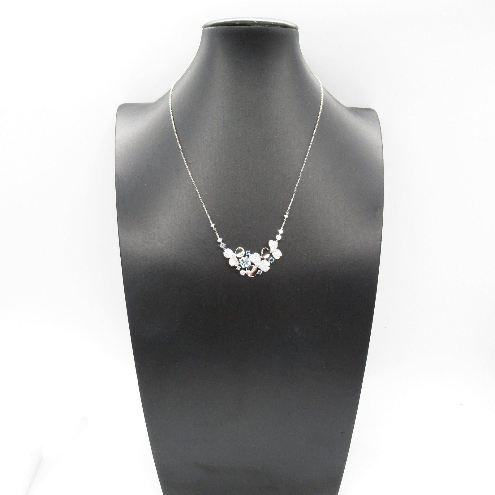 Tiffany & Co. Tiffany Co Paper Flowers Aquamarine Necklace Pt950 Platinum Diamond Blue Clear Size ONE SIZE - 7 Thumbnail
