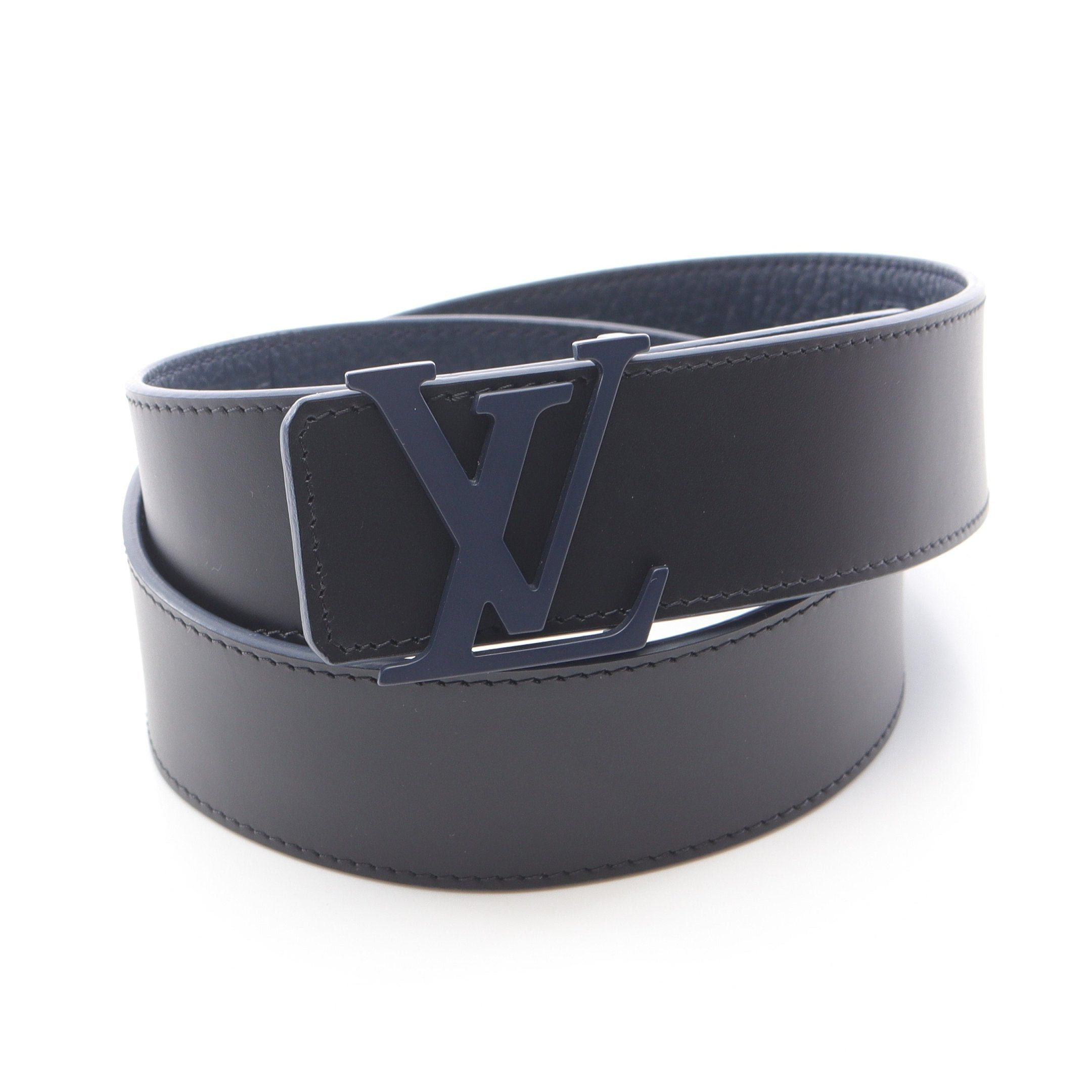 Louis Vuitton Louis Vuitton Ceinture Lv Marine Belt Leather Dark Navy Reversible Size ONE SIZE - 5 Thumbnail