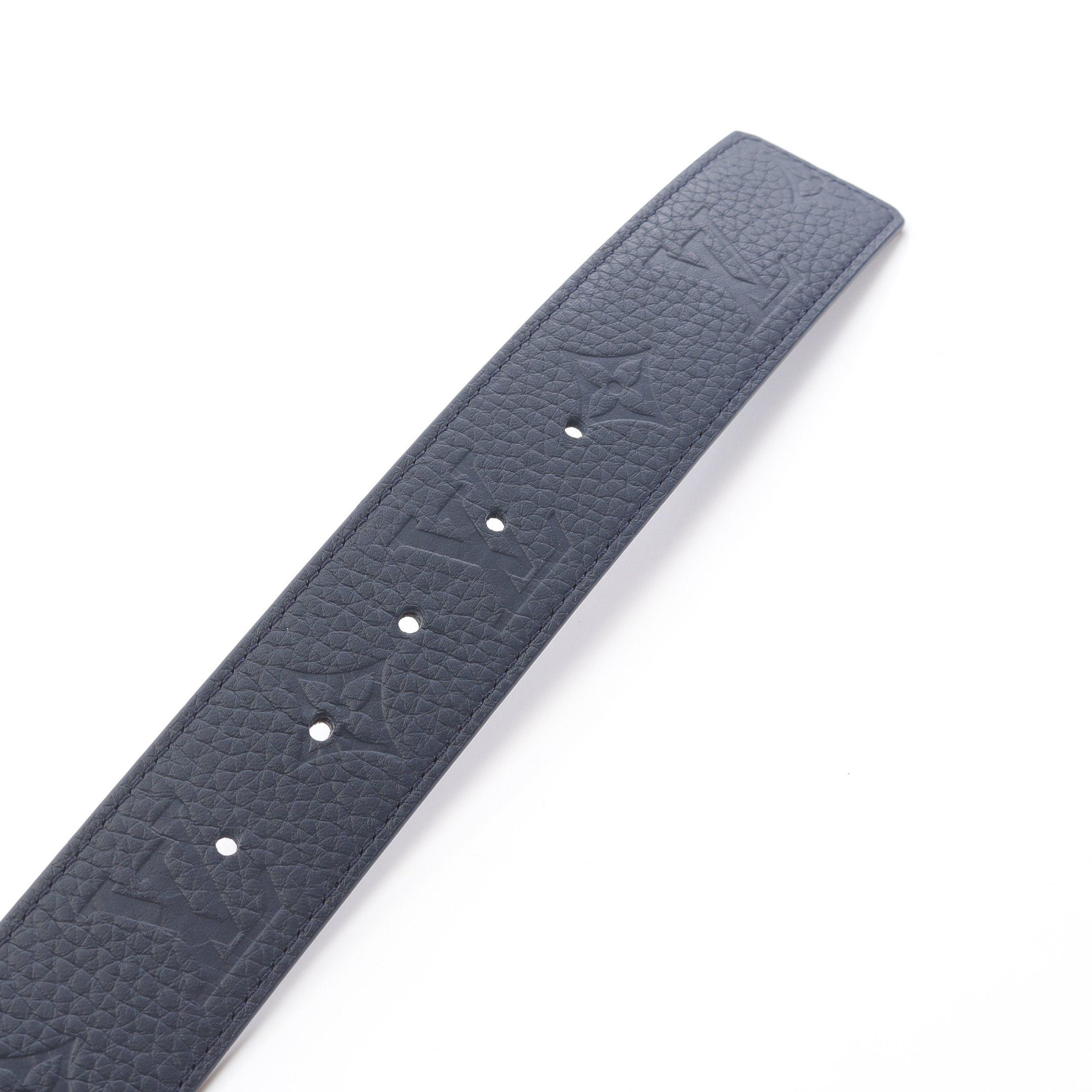 Louis Vuitton Louis Vuitton Ceinture Lv Marine Belt Leather Dark Navy Reversible Size ONE SIZE - 3 Thumbnail