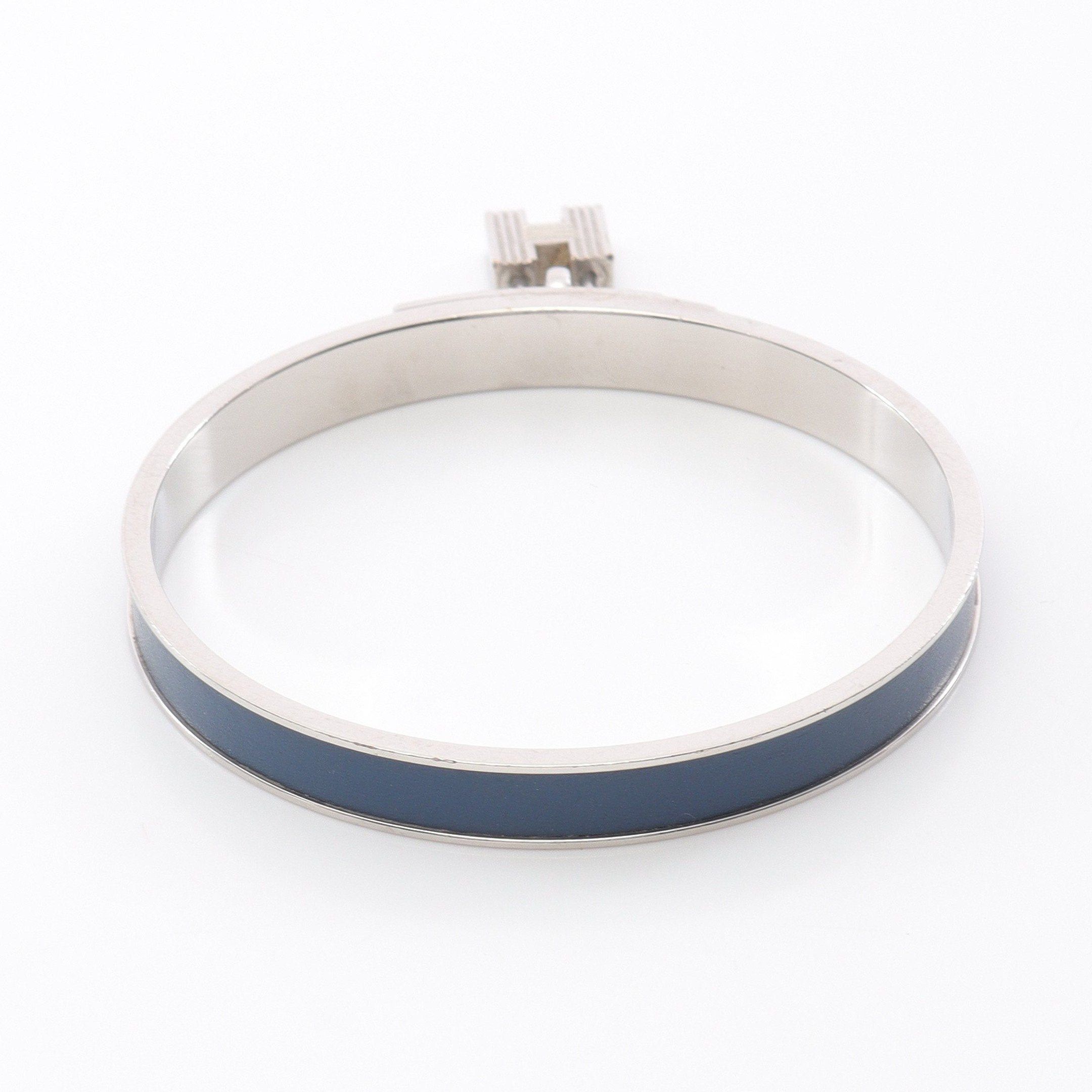 Hermes Hermes Kelly Bangle Leather Silver Indigo Blue Size ONE SIZE - 2 Thumbnail