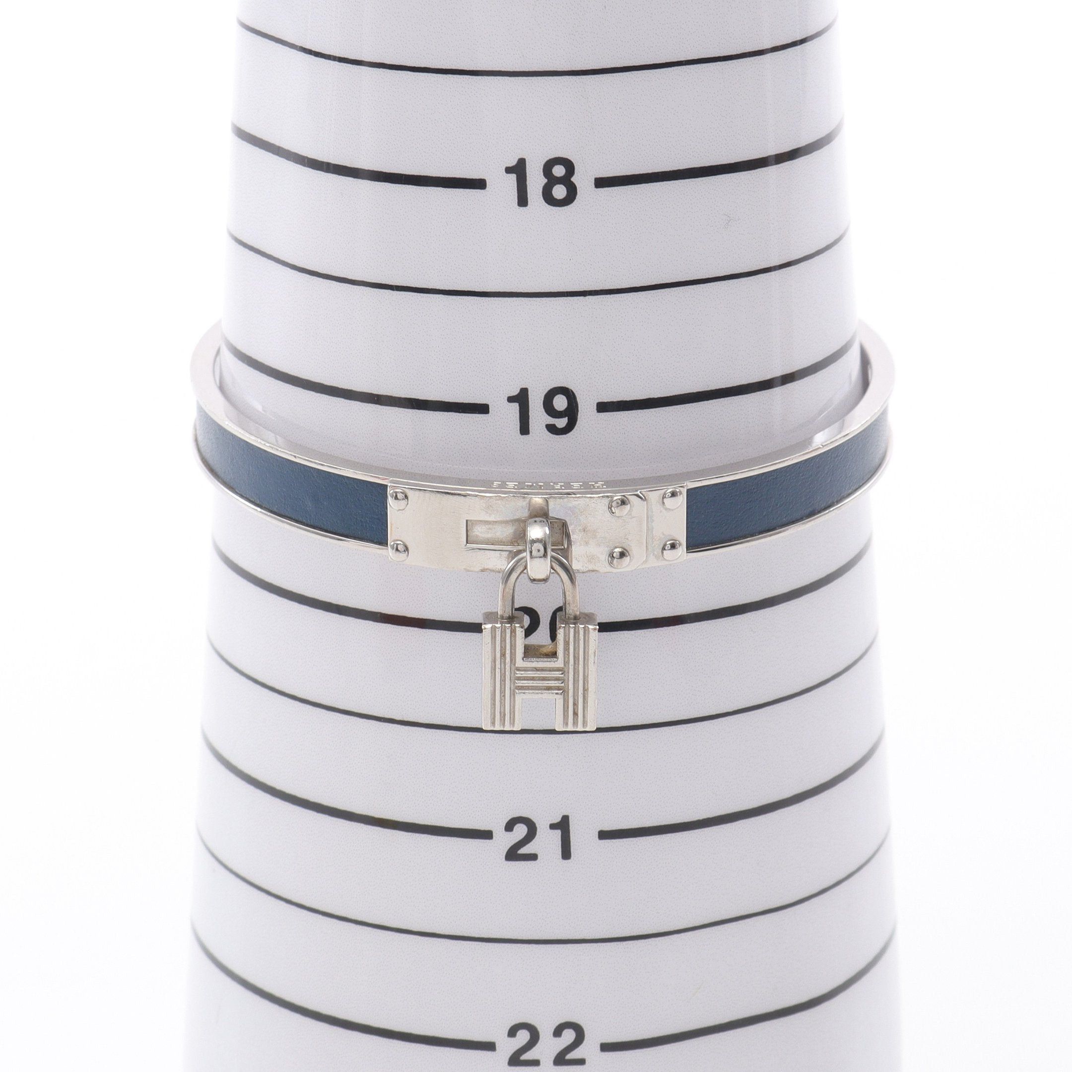 Hermes Hermes Kelly Bangle Leather Silver Indigo Blue Size ONE SIZE - 4 Thumbnail