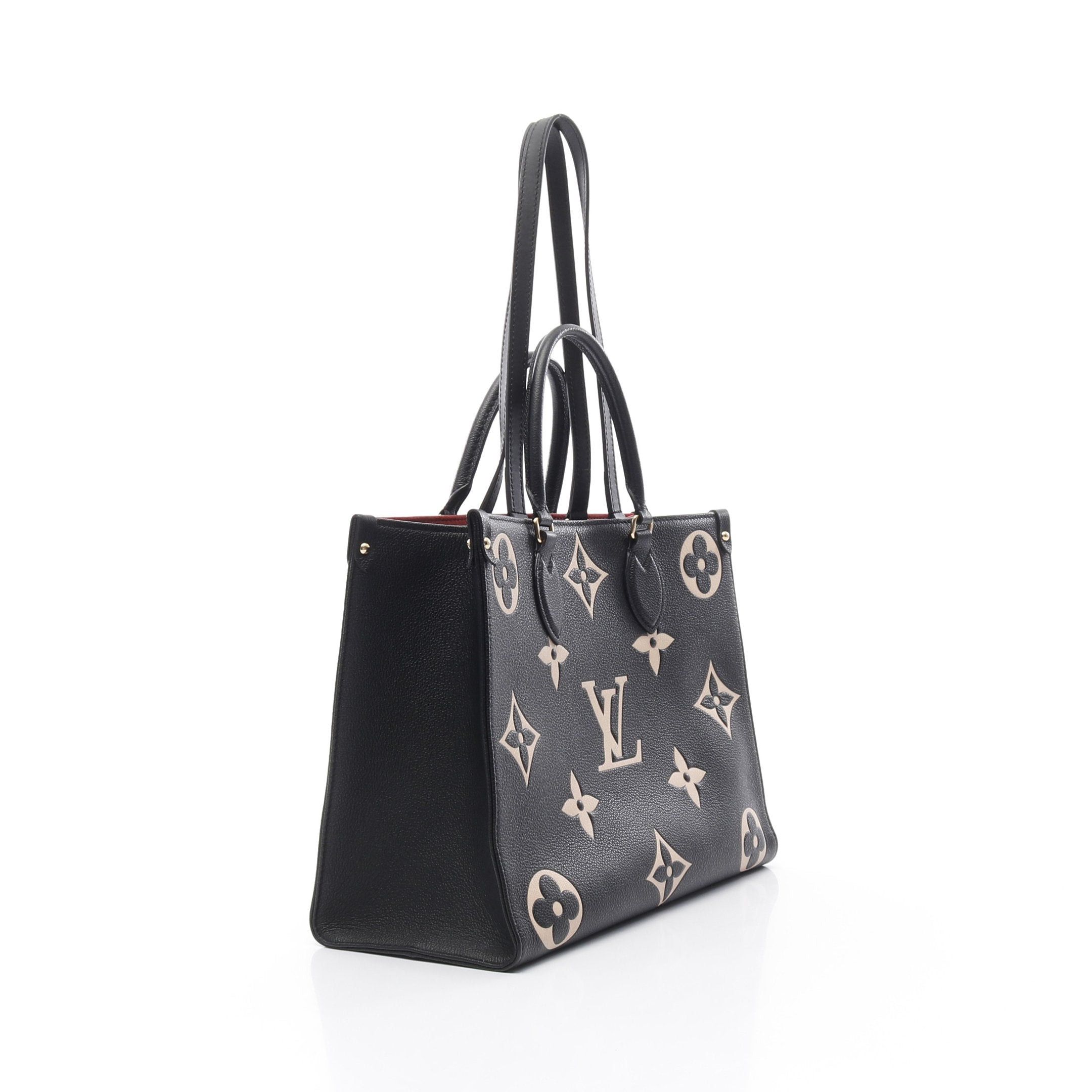 Louis Vuitton Louis Vuitton On-The-Go Mm Bicolor Monogram Empreinte Shoulder Bag Tote Grain Leather Black Beige Size ONE SIZE - 2 Thumbnail