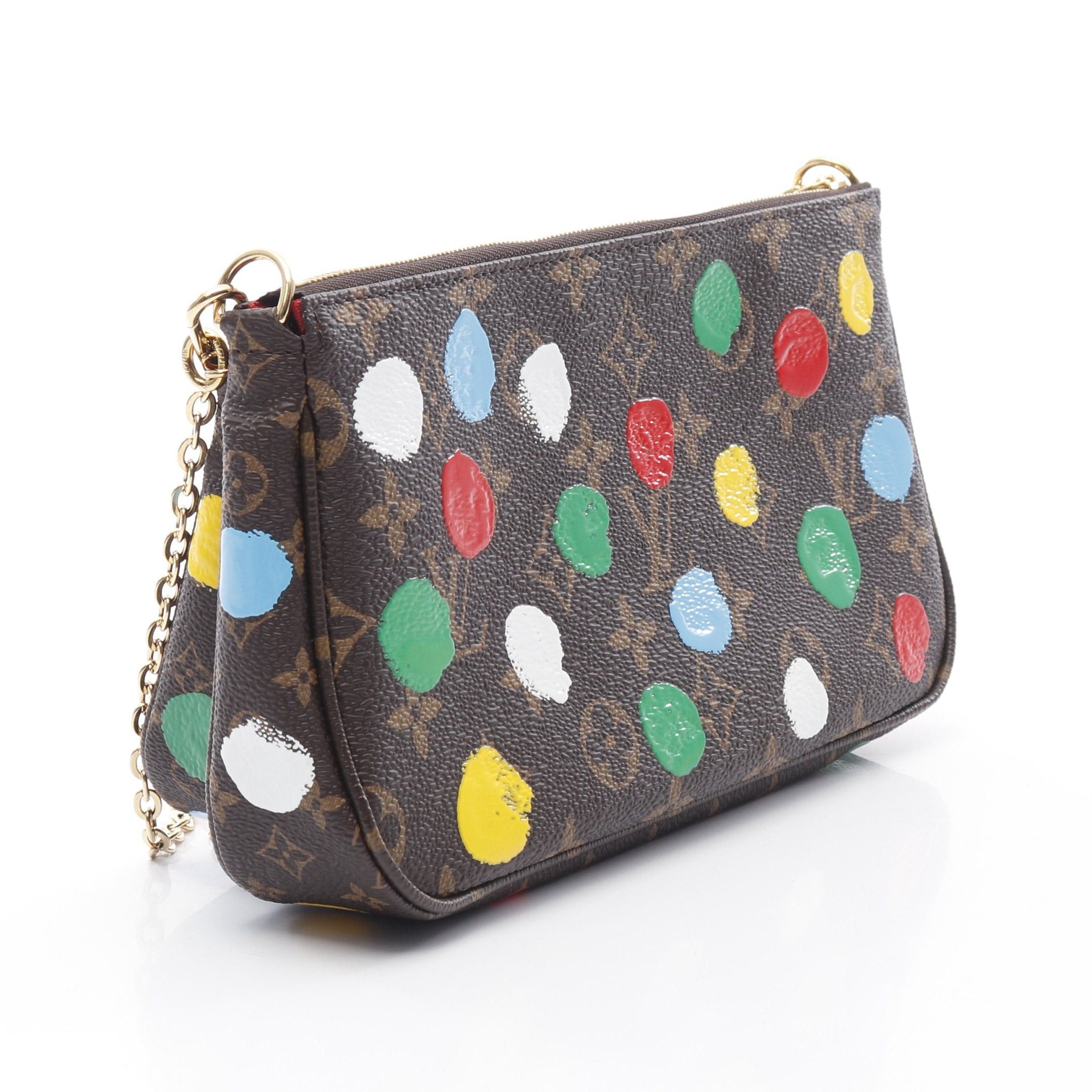 Louis Vuitton Louis Vuitton Louis Vuitton * Yayoi Kusama Multy Pochette Accessoires Monogram Shoulder Bag Leather Brown Multicolor Size ONE SIZE - 2 Thumbnail