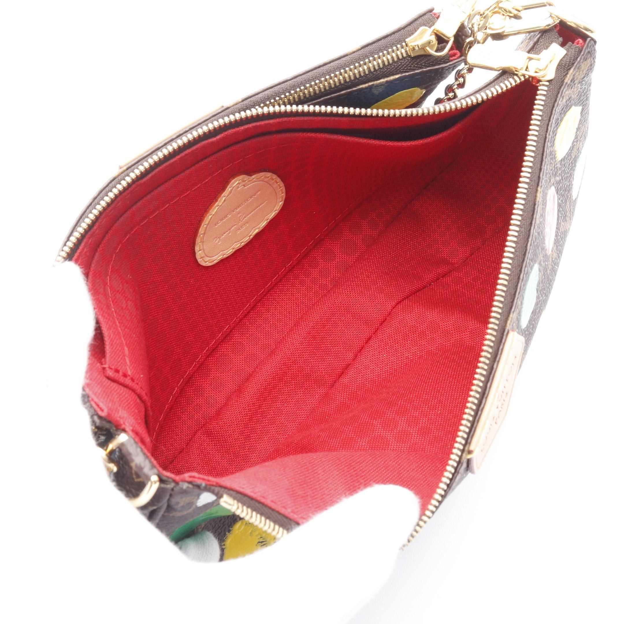 Louis Vuitton Louis Vuitton Louis Vuitton * Yayoi Kusama Multy Pochette Accessoires Monogram Shoulder Bag Leather Brown Multicolor Size ONE SIZE - 3 Thumbnail