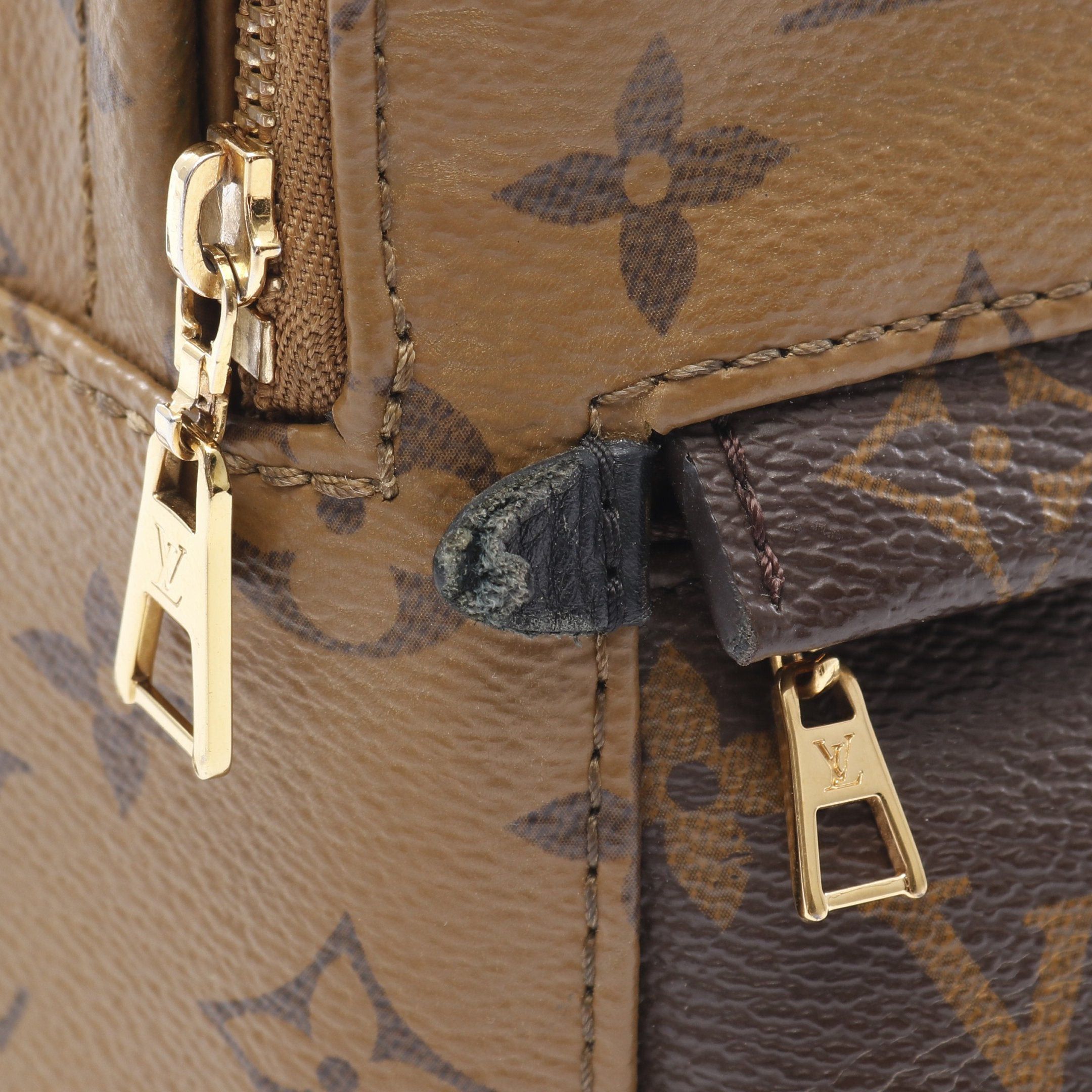 Louis Vuitton Louis Vuitton Palm Springs Backpack Mini Monogram Reverse Rucksack Leather Light Brown Dark Size ONE SIZE - 9 Thumbnail