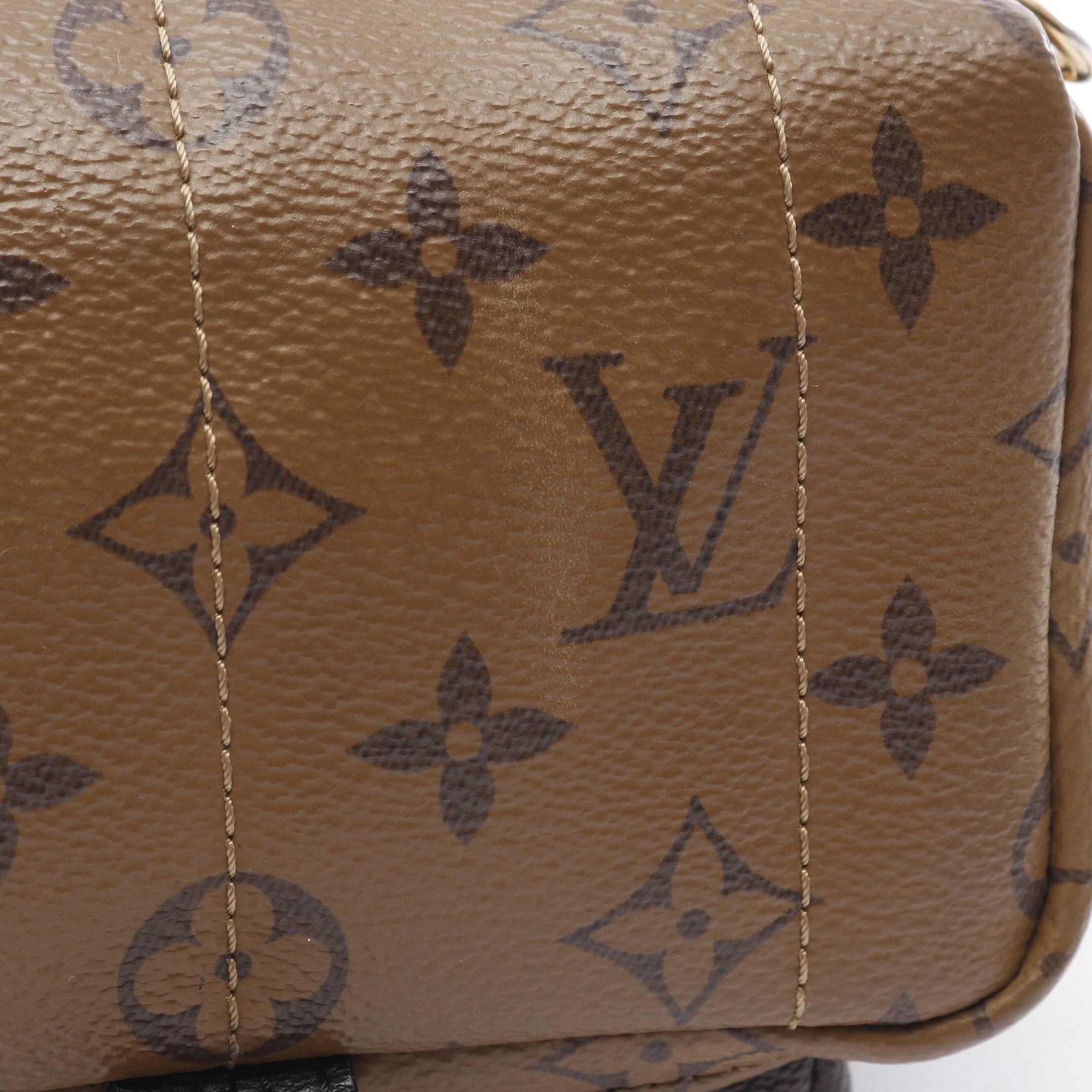 Louis Vuitton Louis Vuitton Palm Springs Backpack Mini Monogram Reverse Rucksack Leather Light Brown Dark Size ONE SIZE - 12 Thumbnail