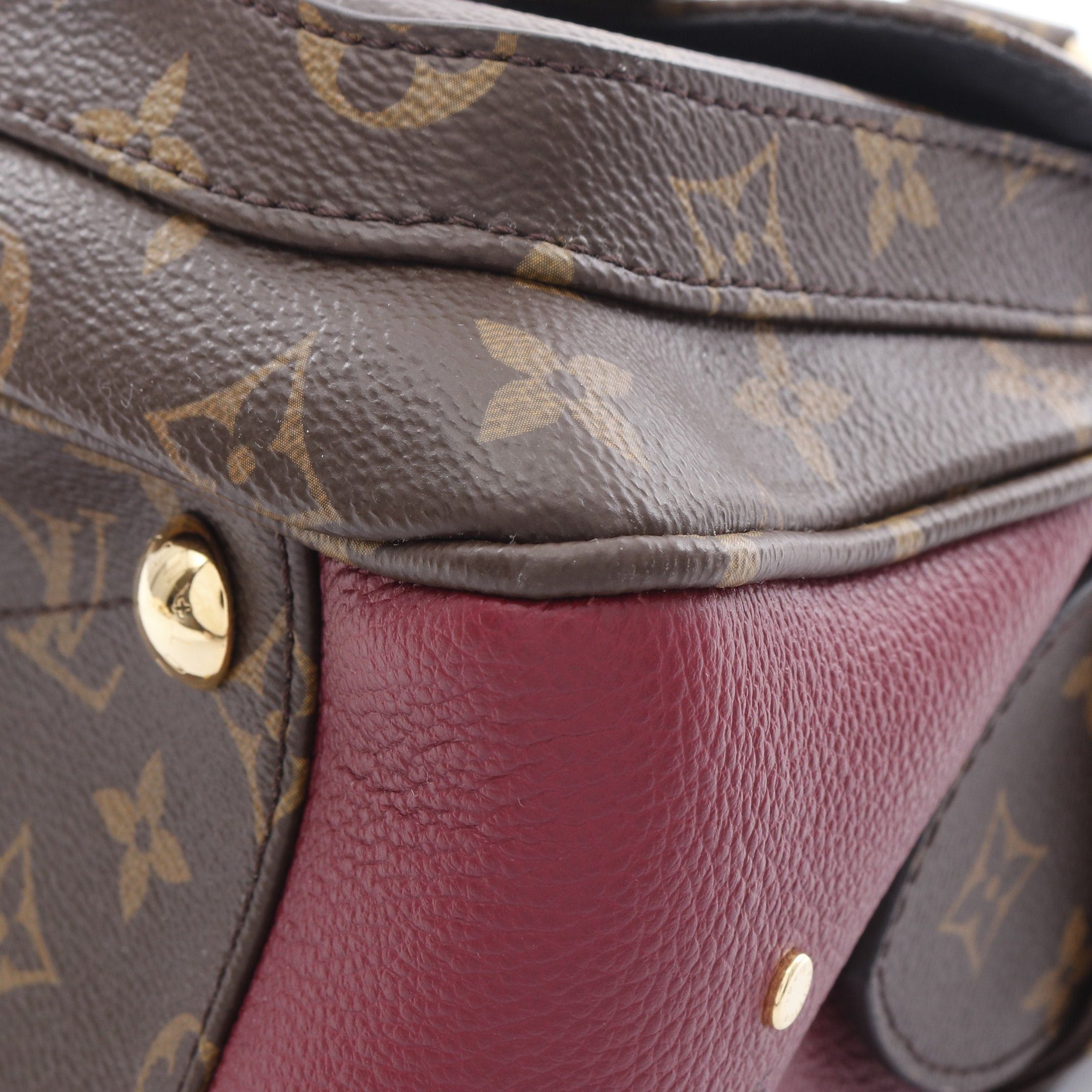 Louis Vuitton Louis Vuitton Manhattan Monogram Leysin Handbag Leather Brown Bordeaux Size ONE SIZE - 6 Thumbnail