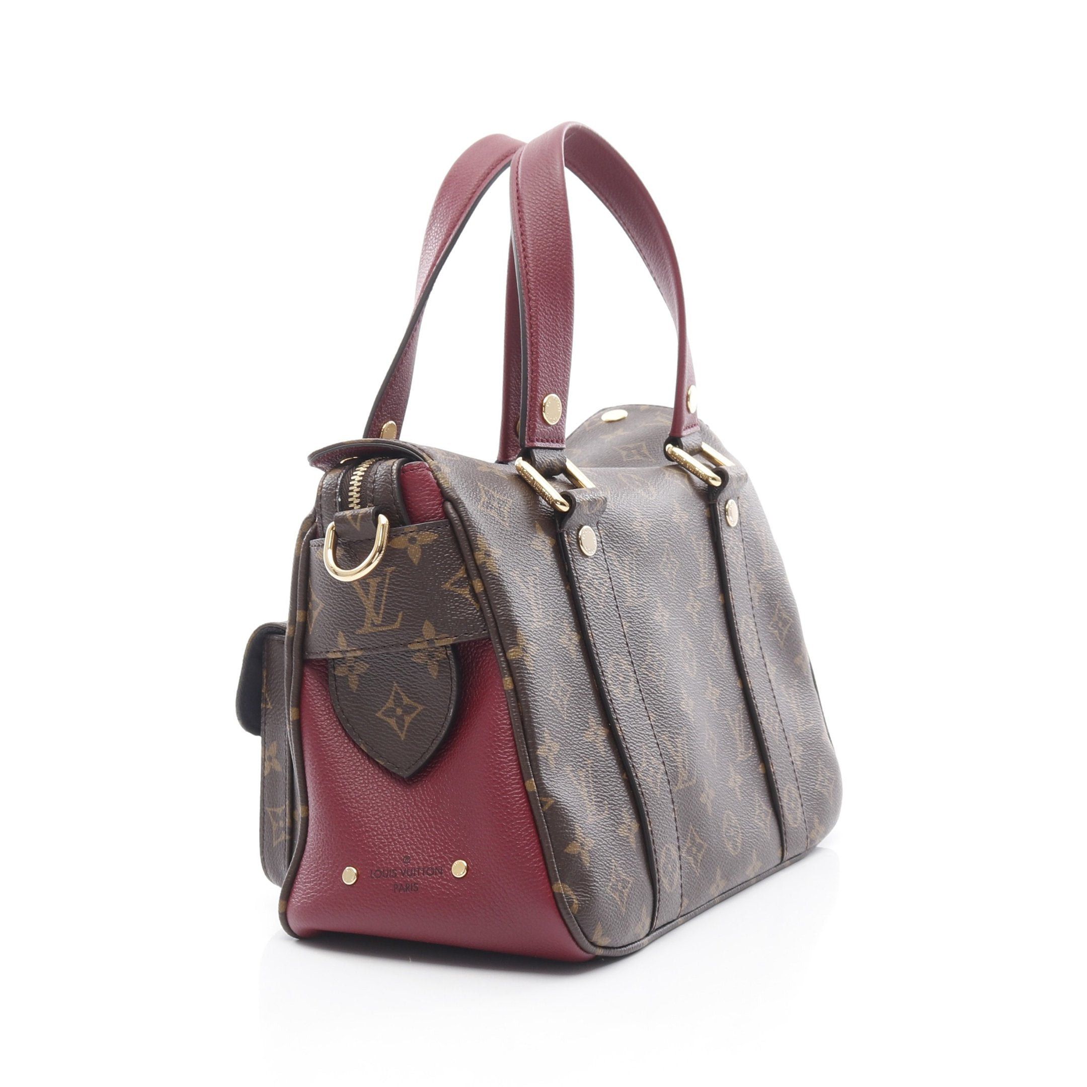 Louis Vuitton Louis Vuitton Manhattan Monogram Leysin Handbag Leather Brown Bordeaux Size ONE SIZE - 2 Thumbnail