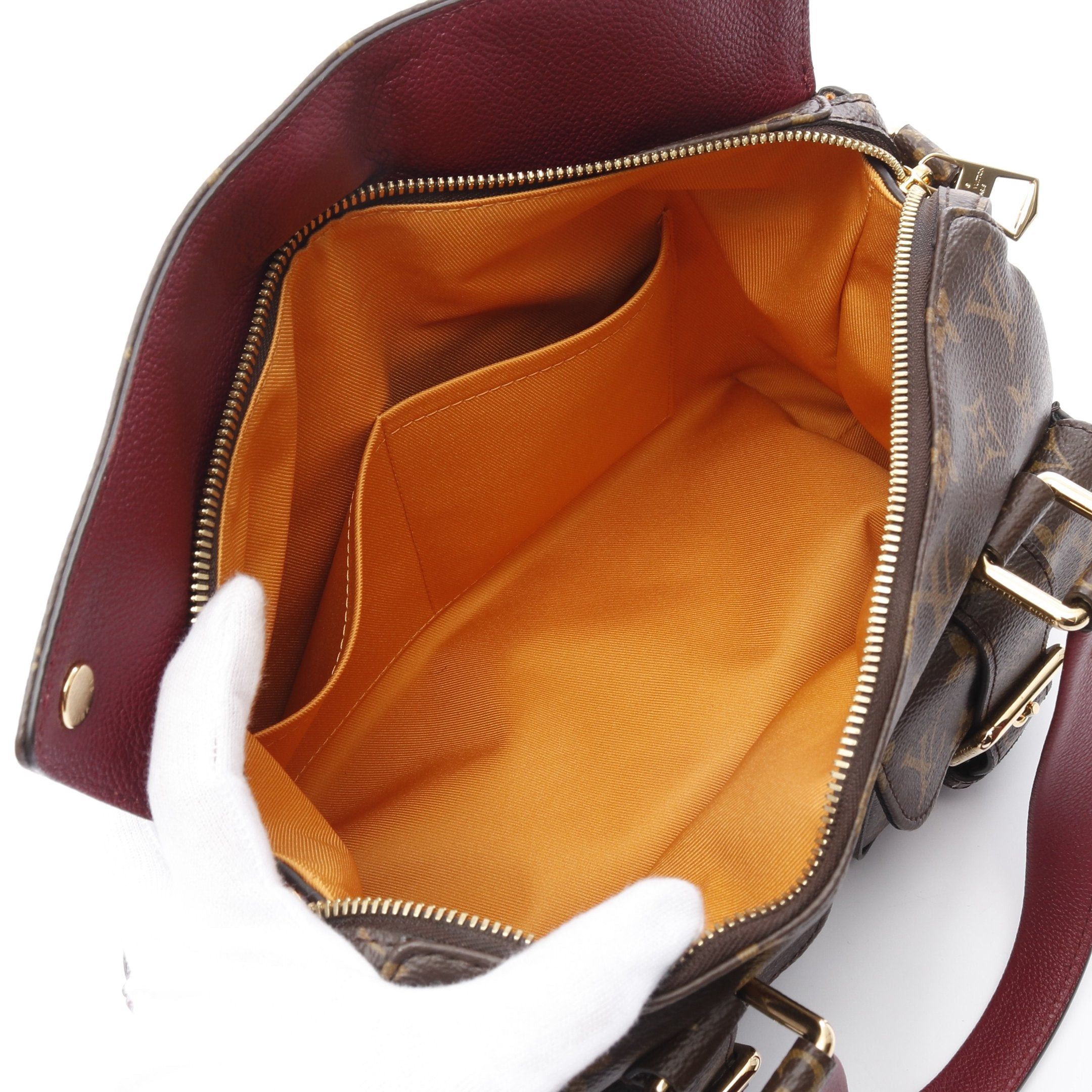Louis Vuitton Louis Vuitton Manhattan Monogram Leysin Handbag Leather Brown Bordeaux Size ONE SIZE - 3 Thumbnail