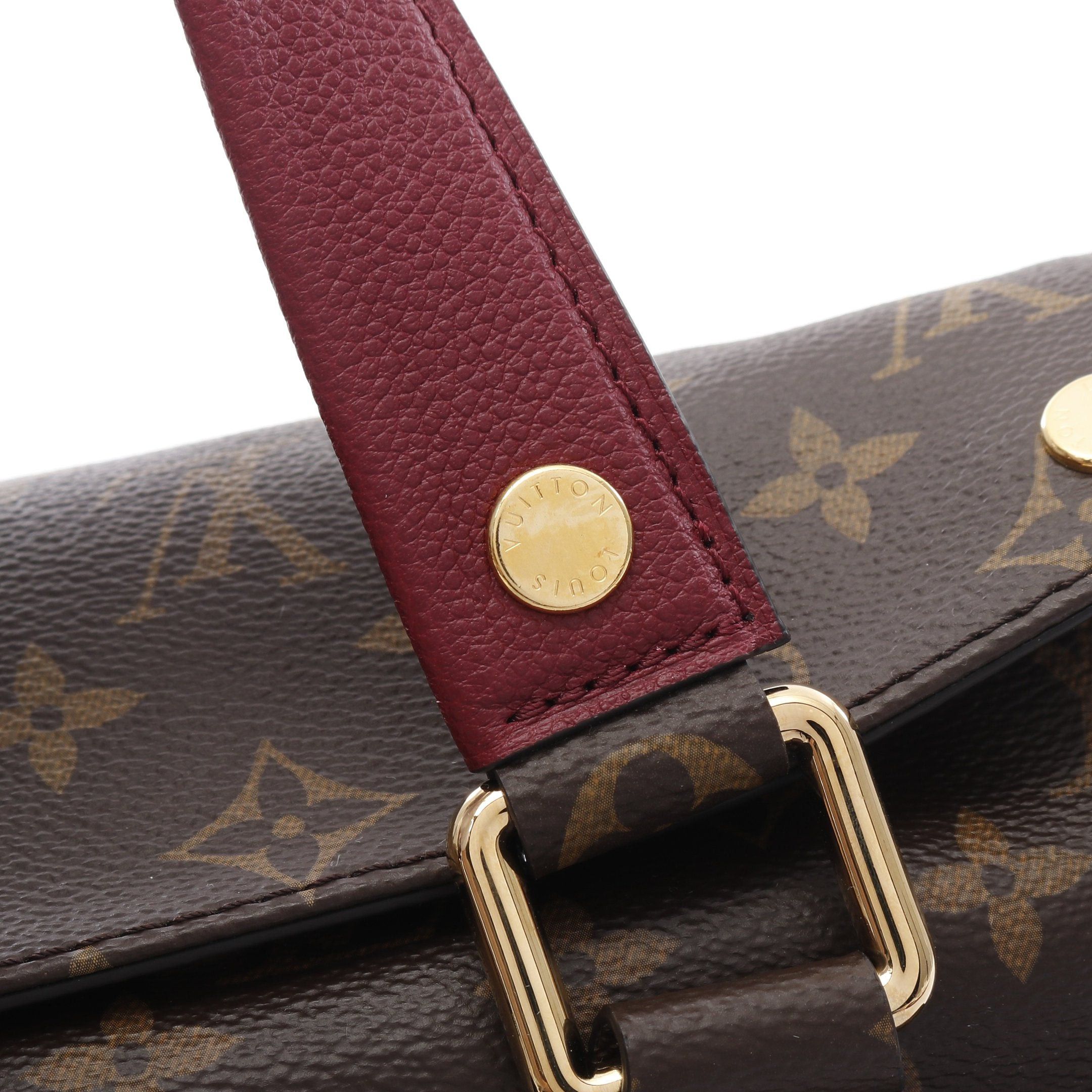 Louis Vuitton Louis Vuitton Manhattan Monogram Leysin Handbag Leather Brown Bordeaux Size ONE SIZE - 7 Thumbnail