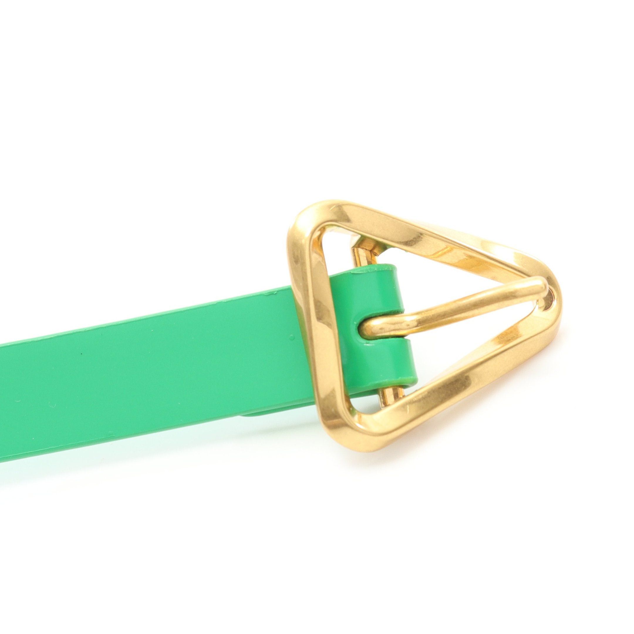 Bottega Veneta Bottega Veneta Triangle Buckle Belt Leather Green Size ONE SIZE - 2 Thumbnail