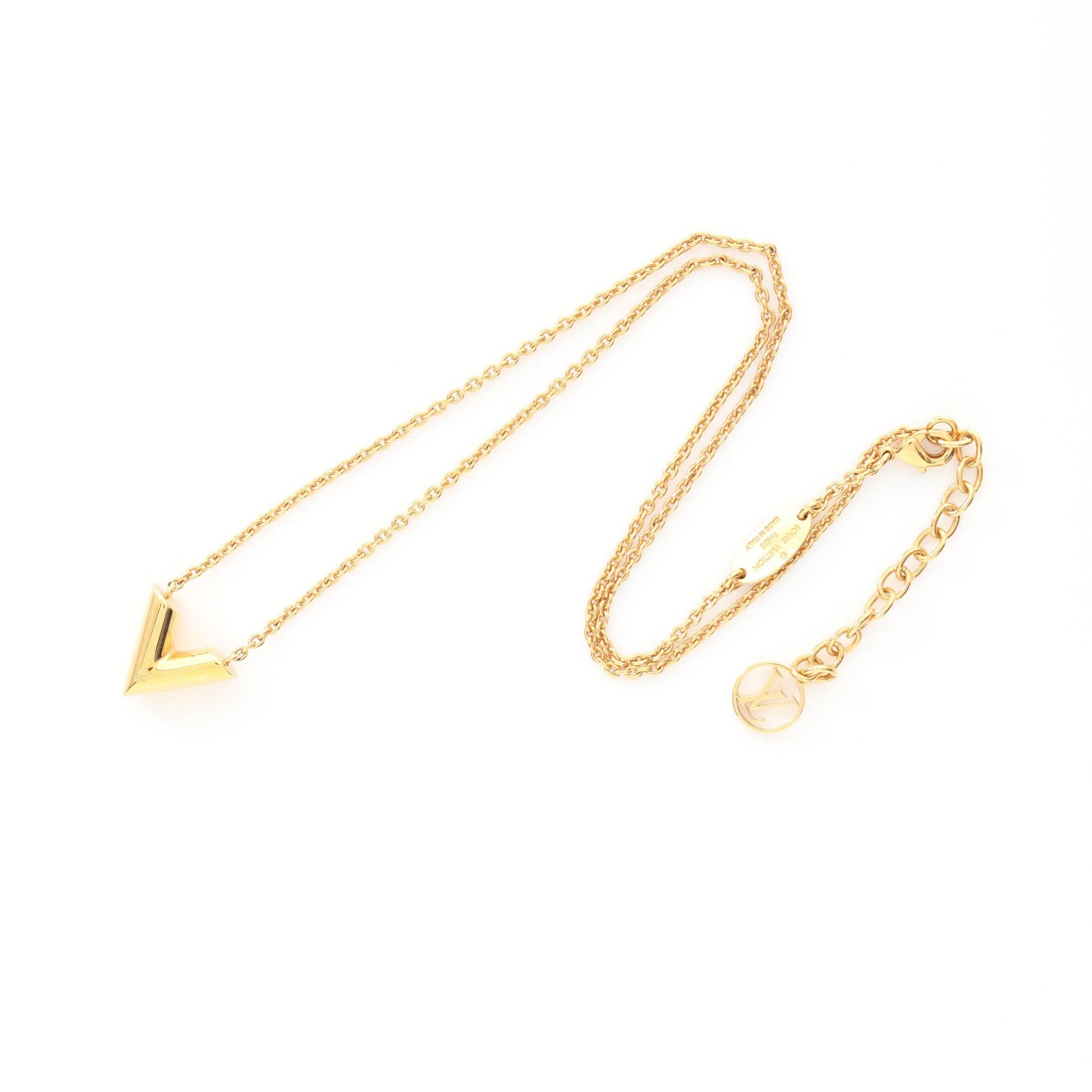 Louis Vuitton Louis Vuitton Essential V Necklace Gp Gold Size ONE SIZE - 3 Thumbnail