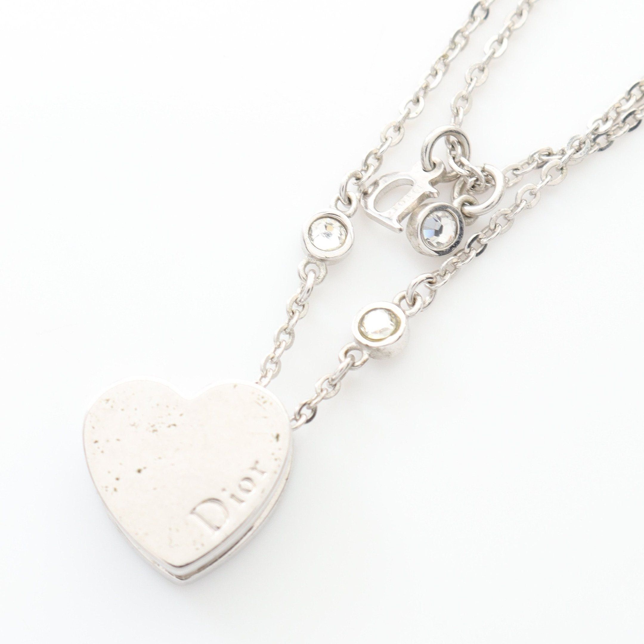 Dior Dior D Logo Double Chain Necklace Silver Size ONE SIZE - 2 Thumbnail