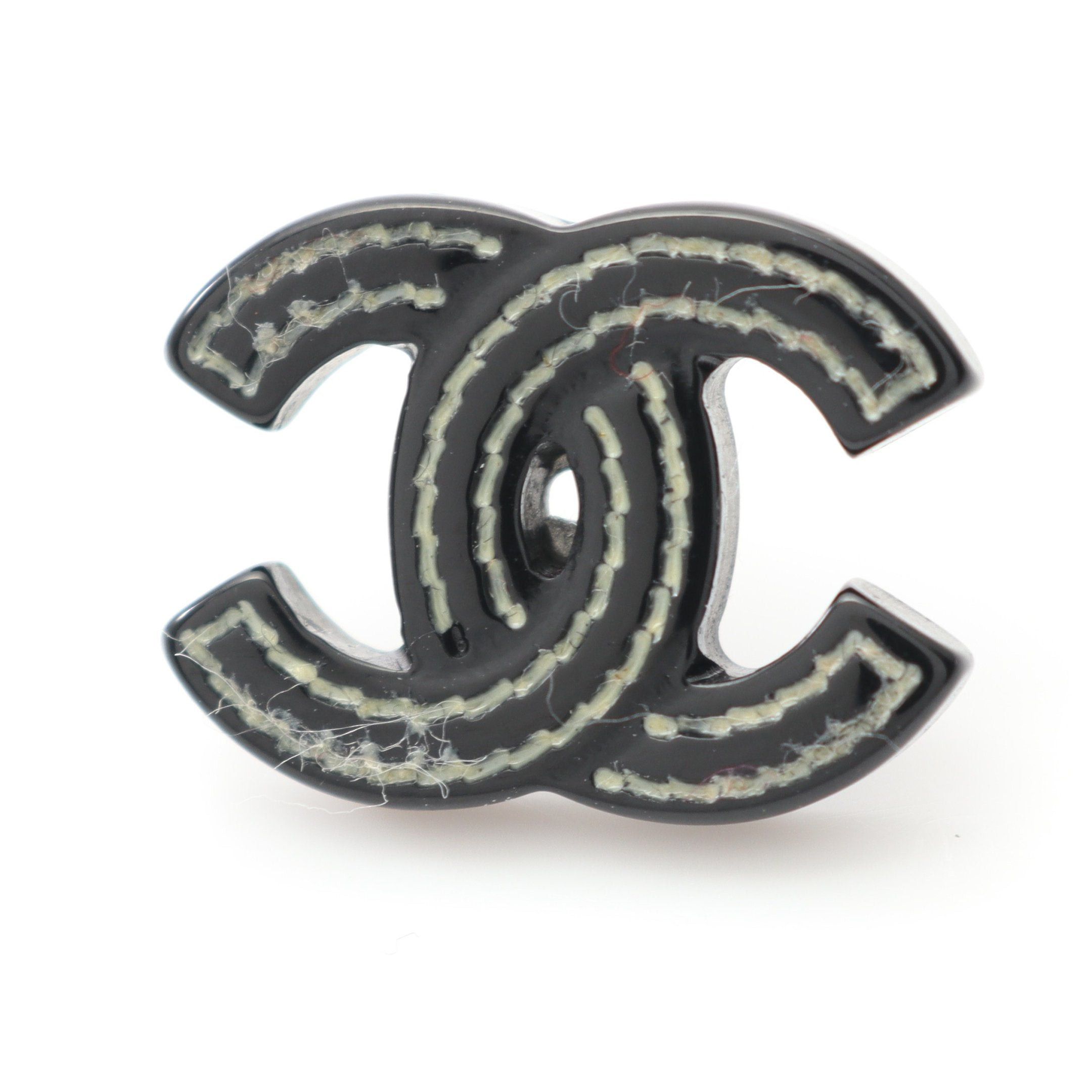 Chanel Chanel Coco Mark Earrings Black Silver 05A Size ONE SIZE - 6 Thumbnail