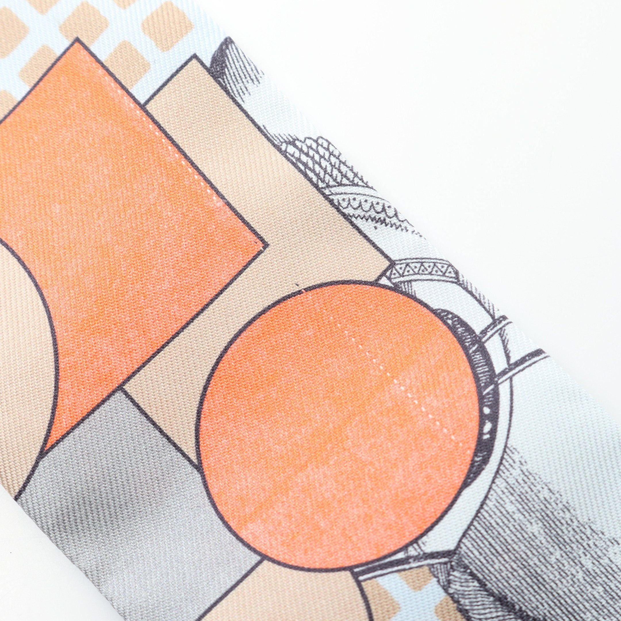 Hermes Hermes Twilly Cavalier En Formes Ribbon Scarf Silk Light Blue Multicolor Size ONE SIZE - 5 Thumbnail