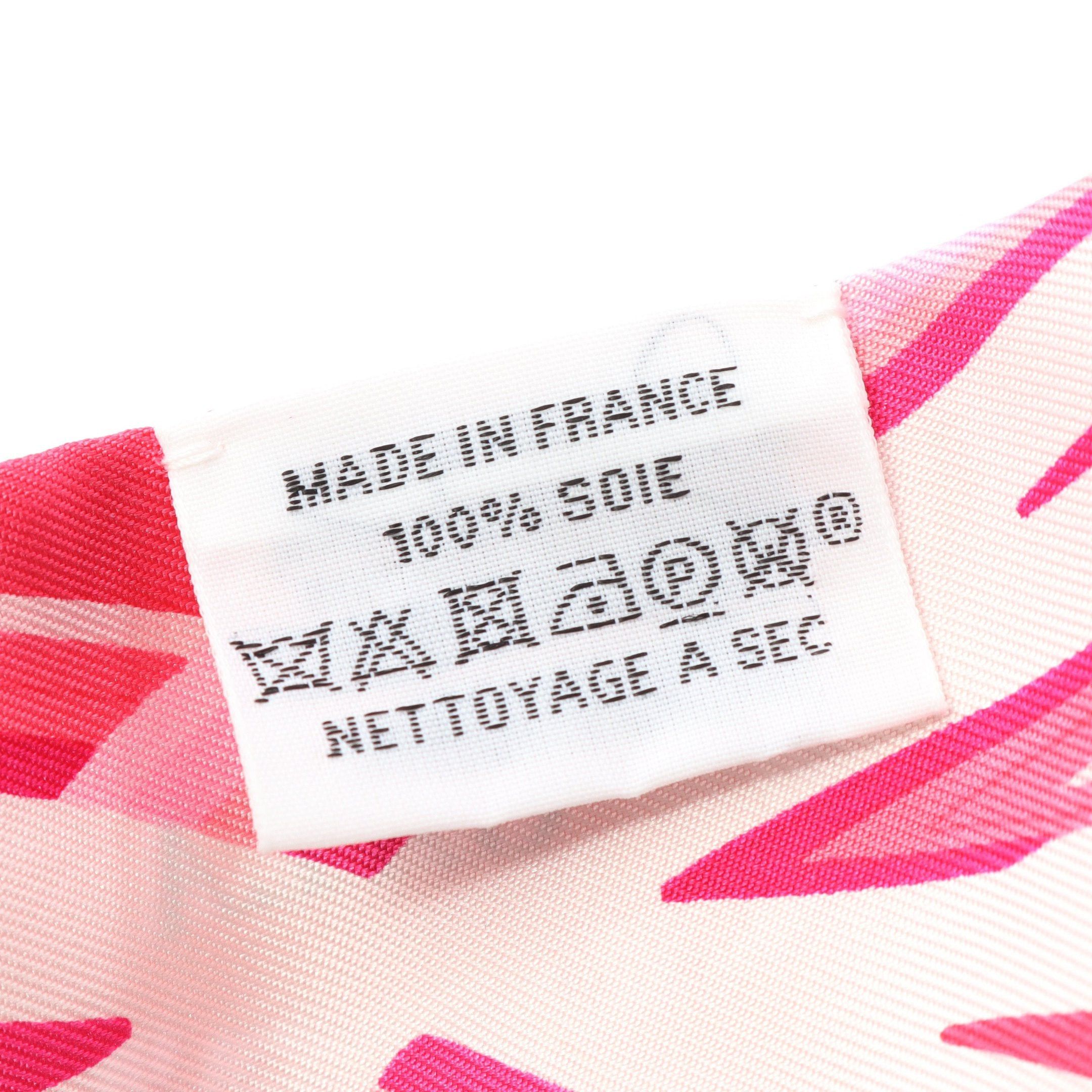 Hermes Hermes Twilly Brides De Gala Shadow Ribbon Scarf Silk Pink White Size ONE SIZE - 3 Thumbnail