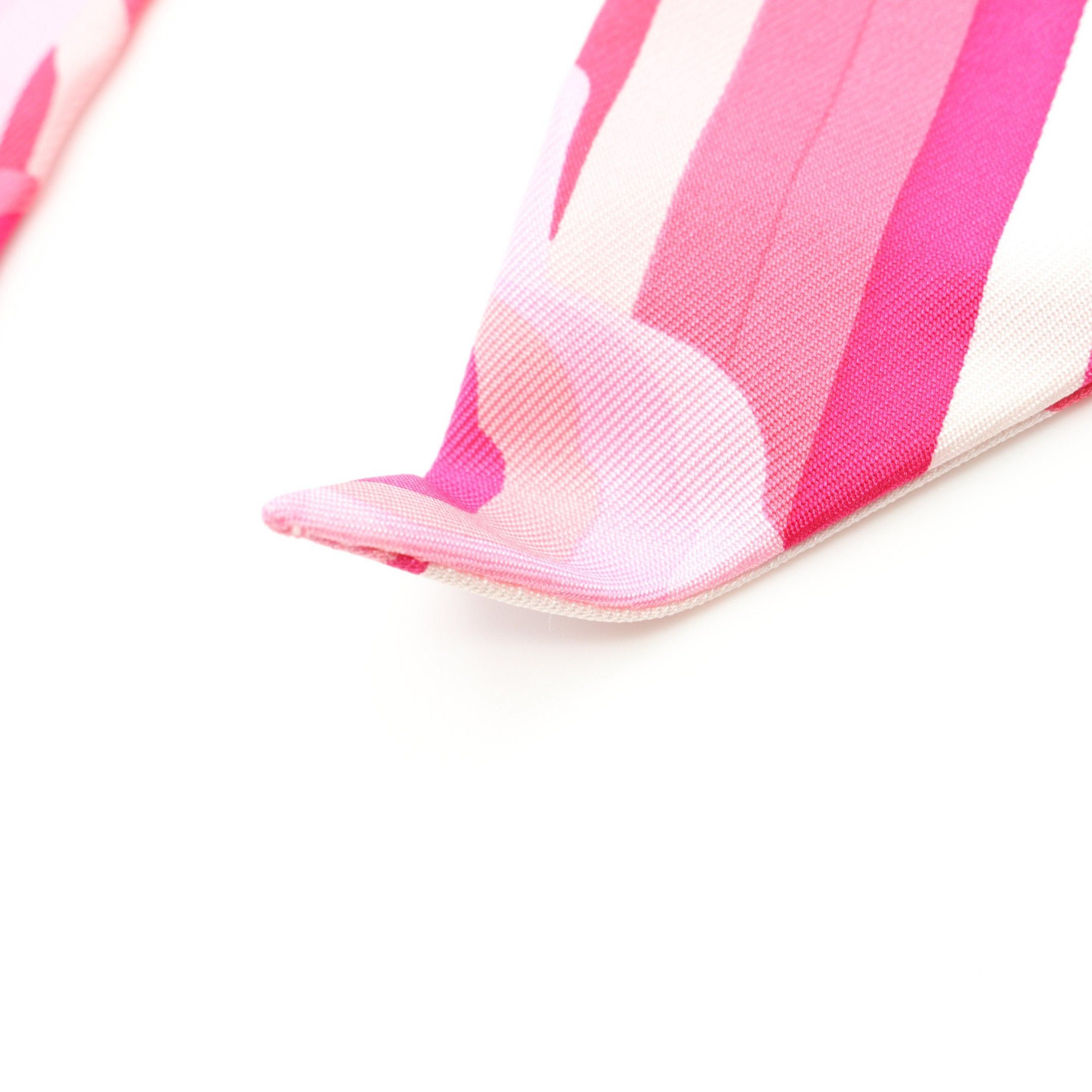 Hermes Hermes Twilly Brides De Gala Shadow Ribbon Scarf Silk Pink White Size ONE SIZE - 4 Thumbnail