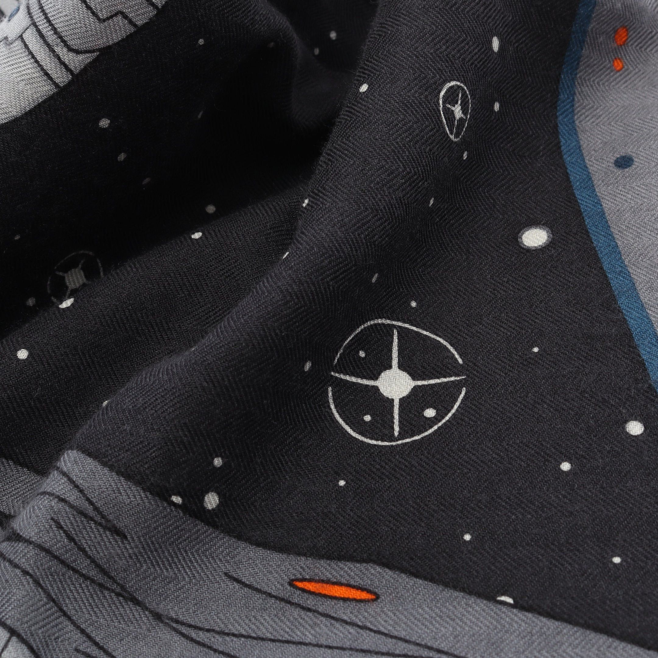 Hermes Hermes Carres 90 Odyssey Scarf Cashmere Dark Gray Size ONE SIZE - 4 Thumbnail