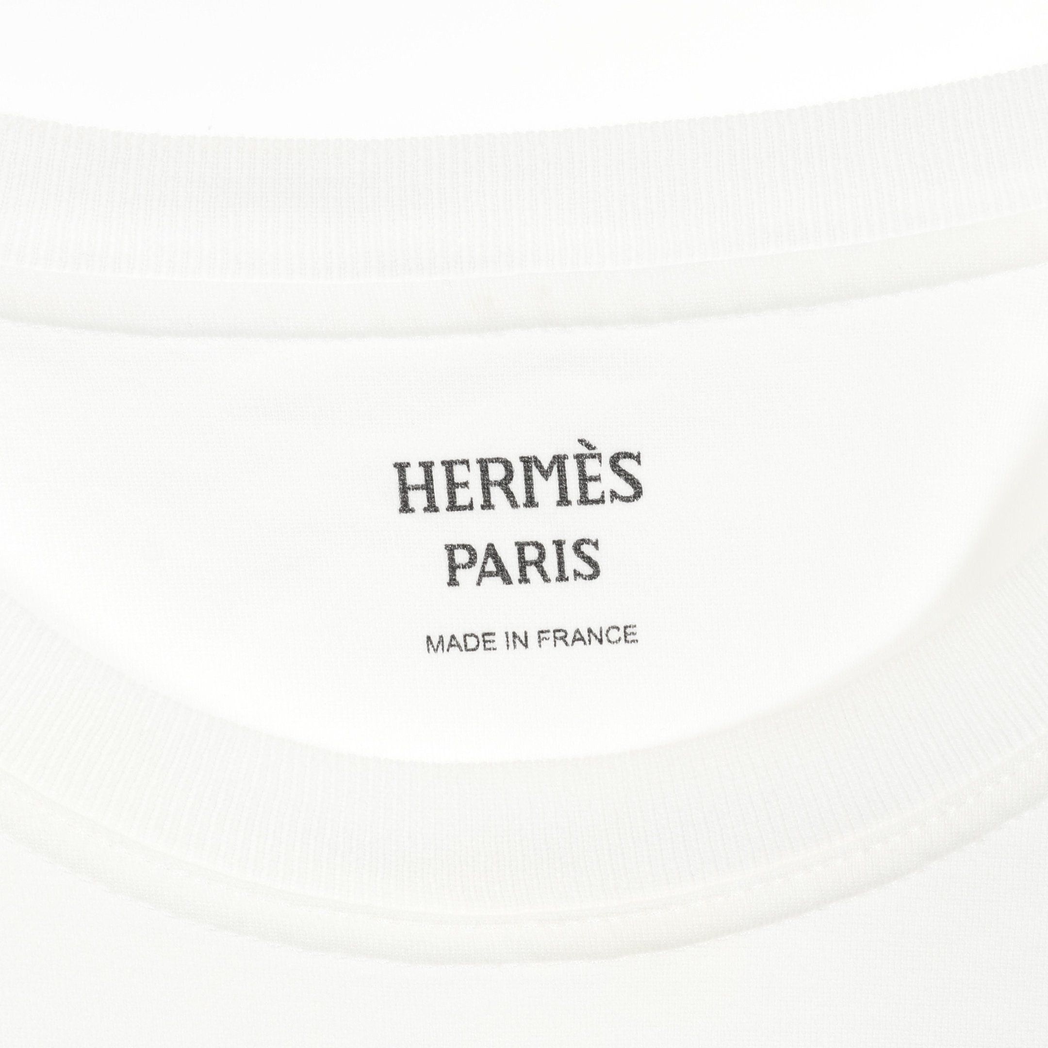 Hermes Hermes Cartouche T-Shirt Cotton White Size ONE SIZE - 3 Thumbnail