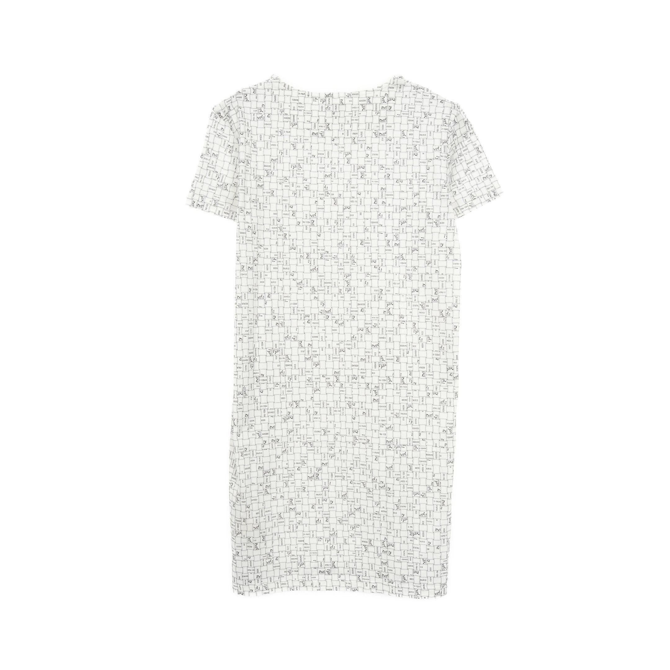 Hermes Hermes Bolduc Check T-Shirt One Piece Cotton White Size ONE SIZE - 2 Thumbnail