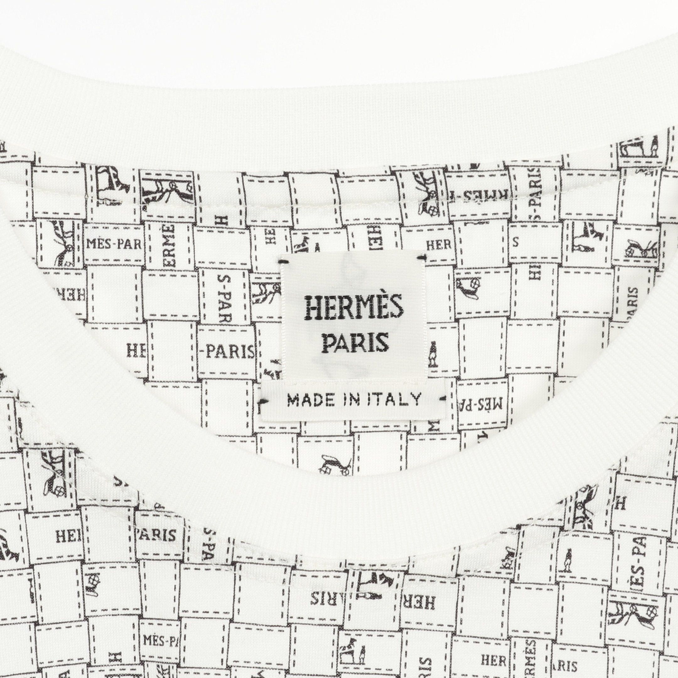 Hermes Hermes Bolduc Check T-Shirt One Piece Cotton White Size ONE SIZE - 3 Thumbnail