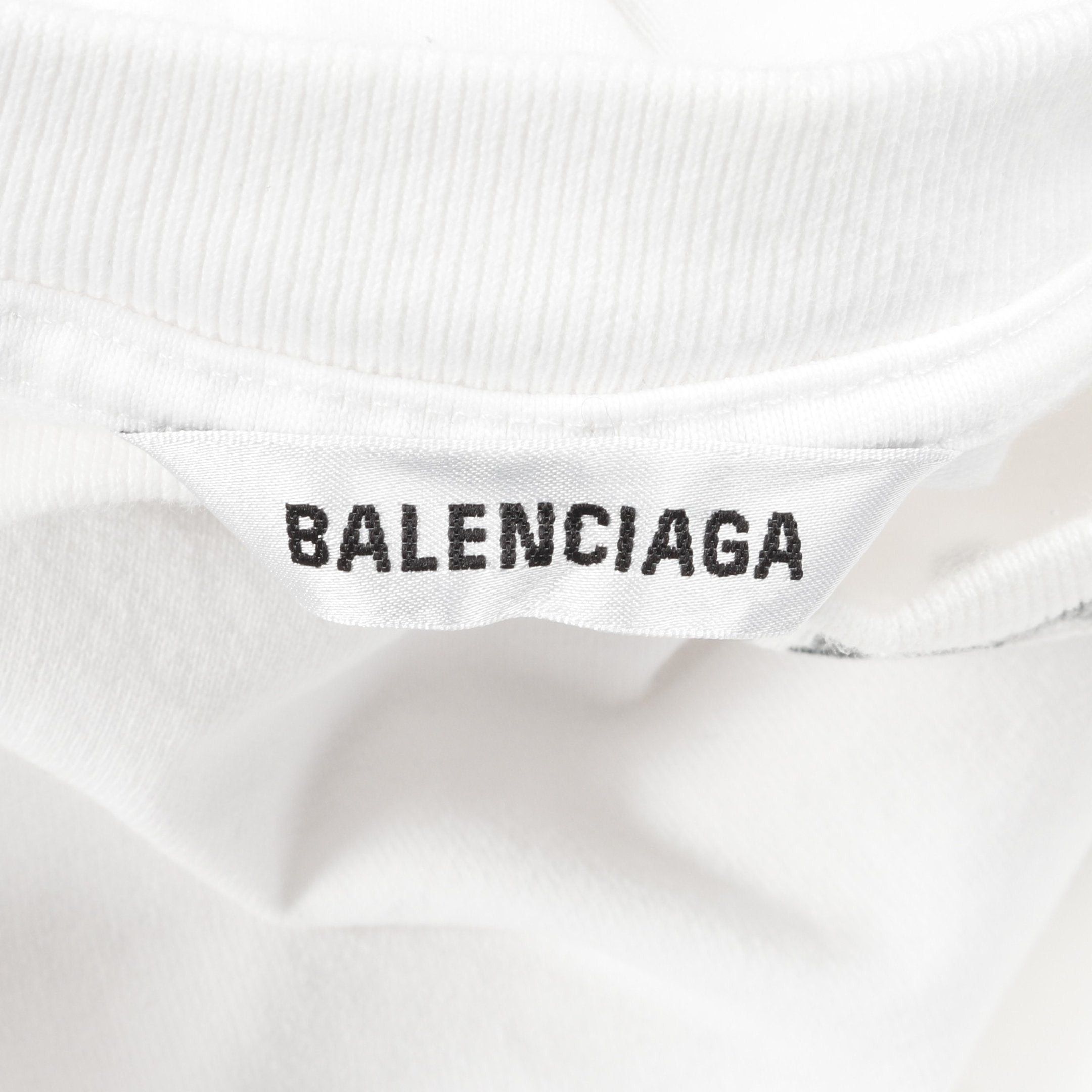 Balenciaga Balenciaga Logo Print Curved Oversize T-Shirt Cotton White Size ONE SIZE - 3 Thumbnail