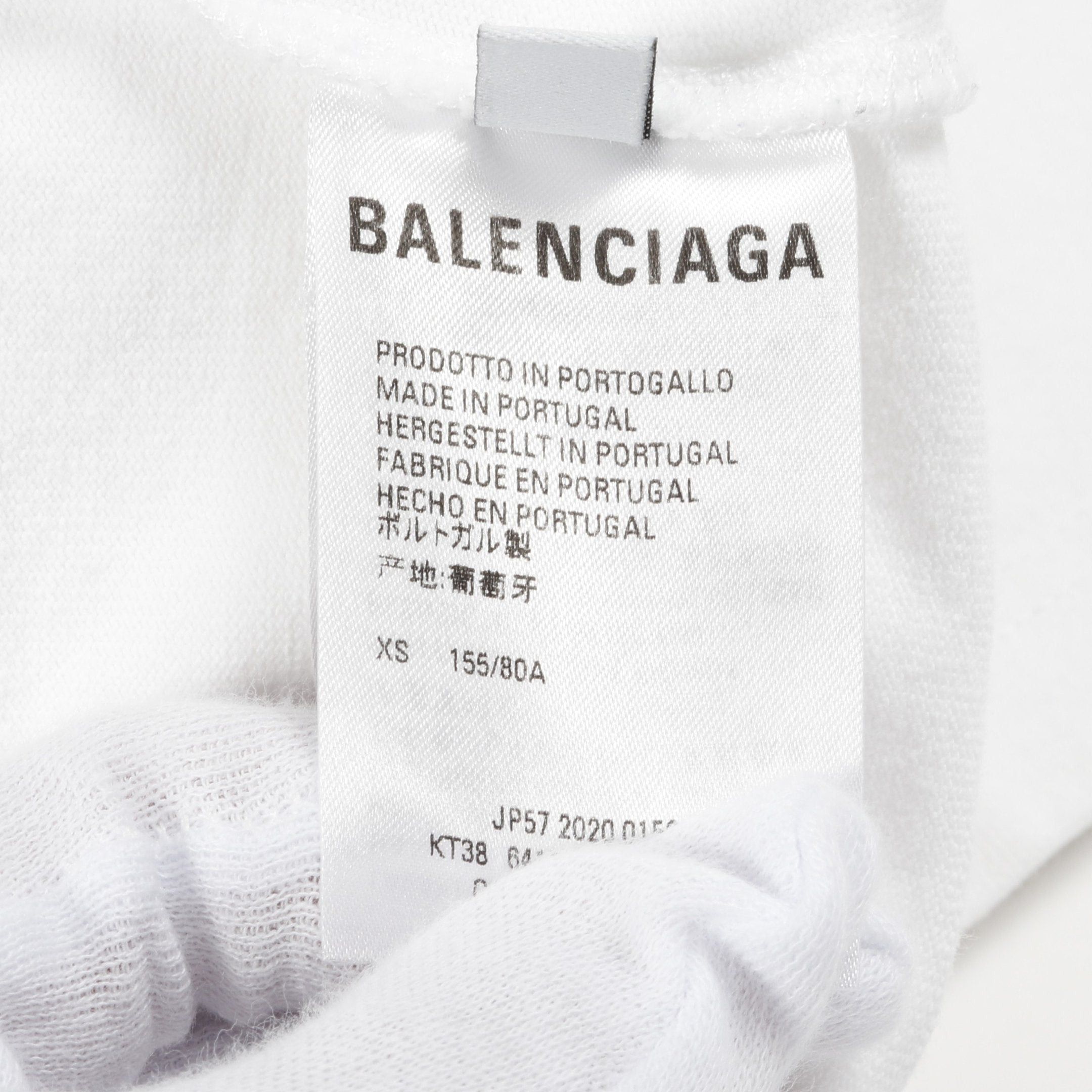 Balenciaga Balenciaga Logo Print Curved Oversize T-Shirt Cotton White Size ONE SIZE - 5 Thumbnail