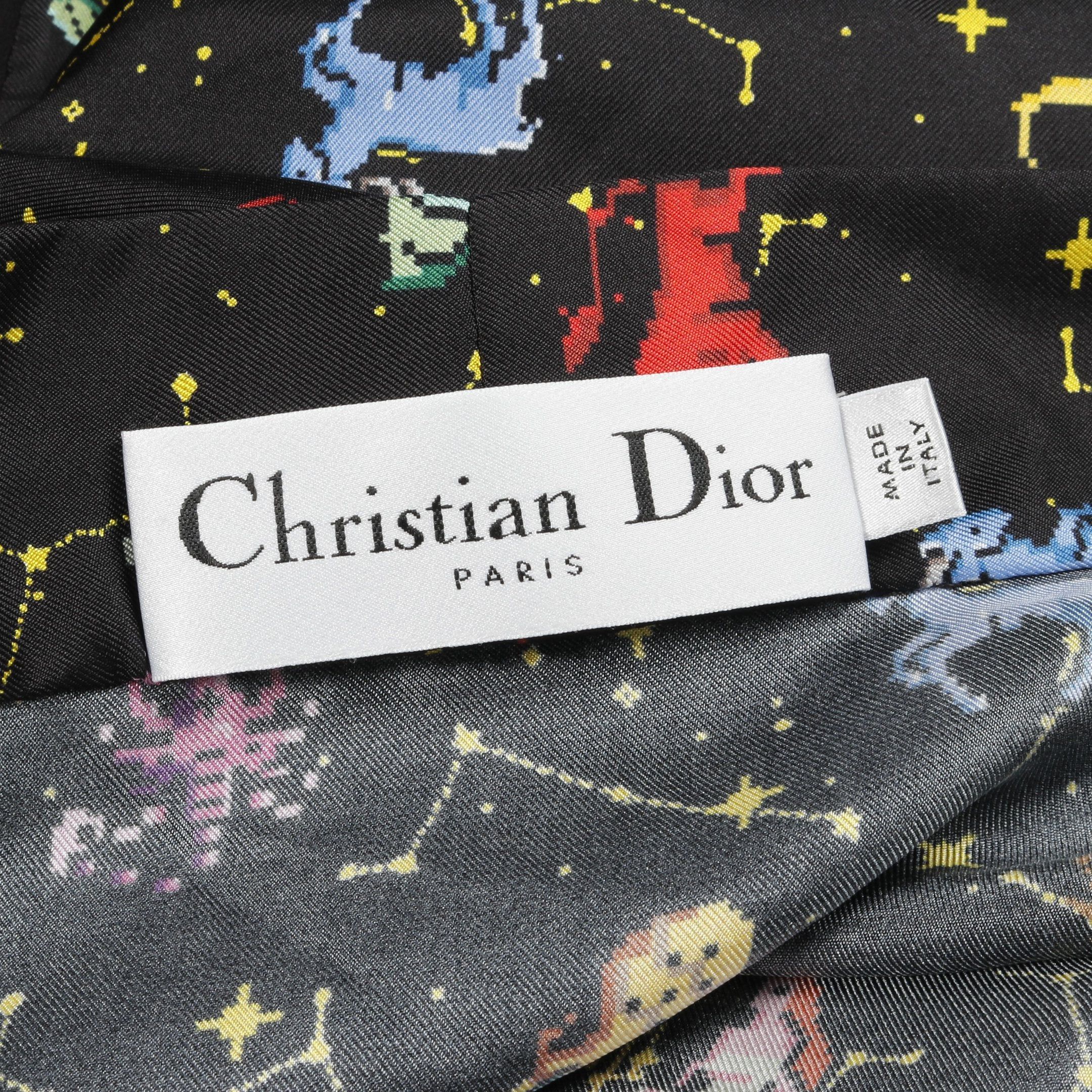 Dior Dior Zodiac Pixel Wrap Dress Blouse Silk Black Size ONE SIZE - 3 Thumbnail