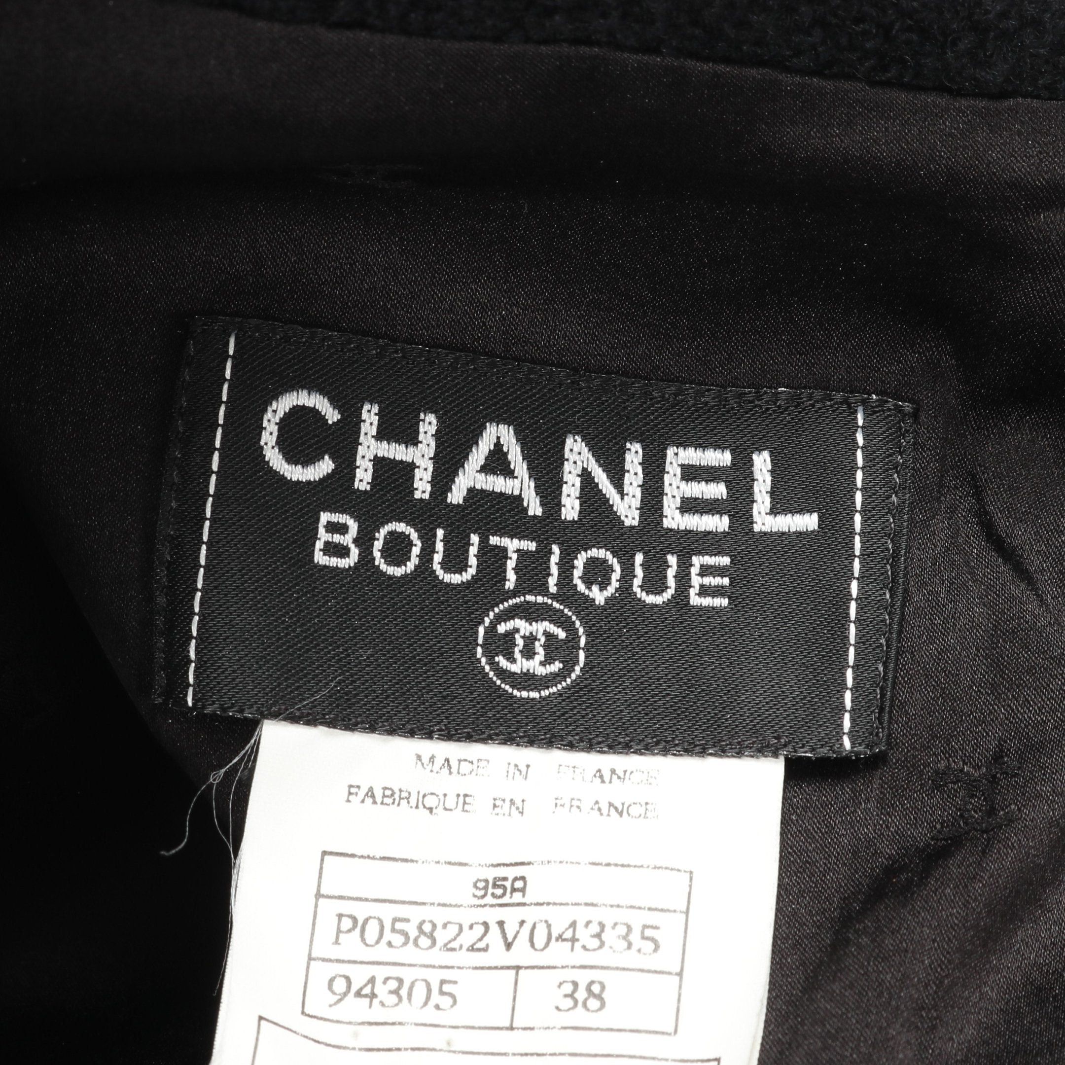 Chanel Chanel Cocomark Button One Piece Wool Black 95A Size ONE SIZE - 3 Thumbnail