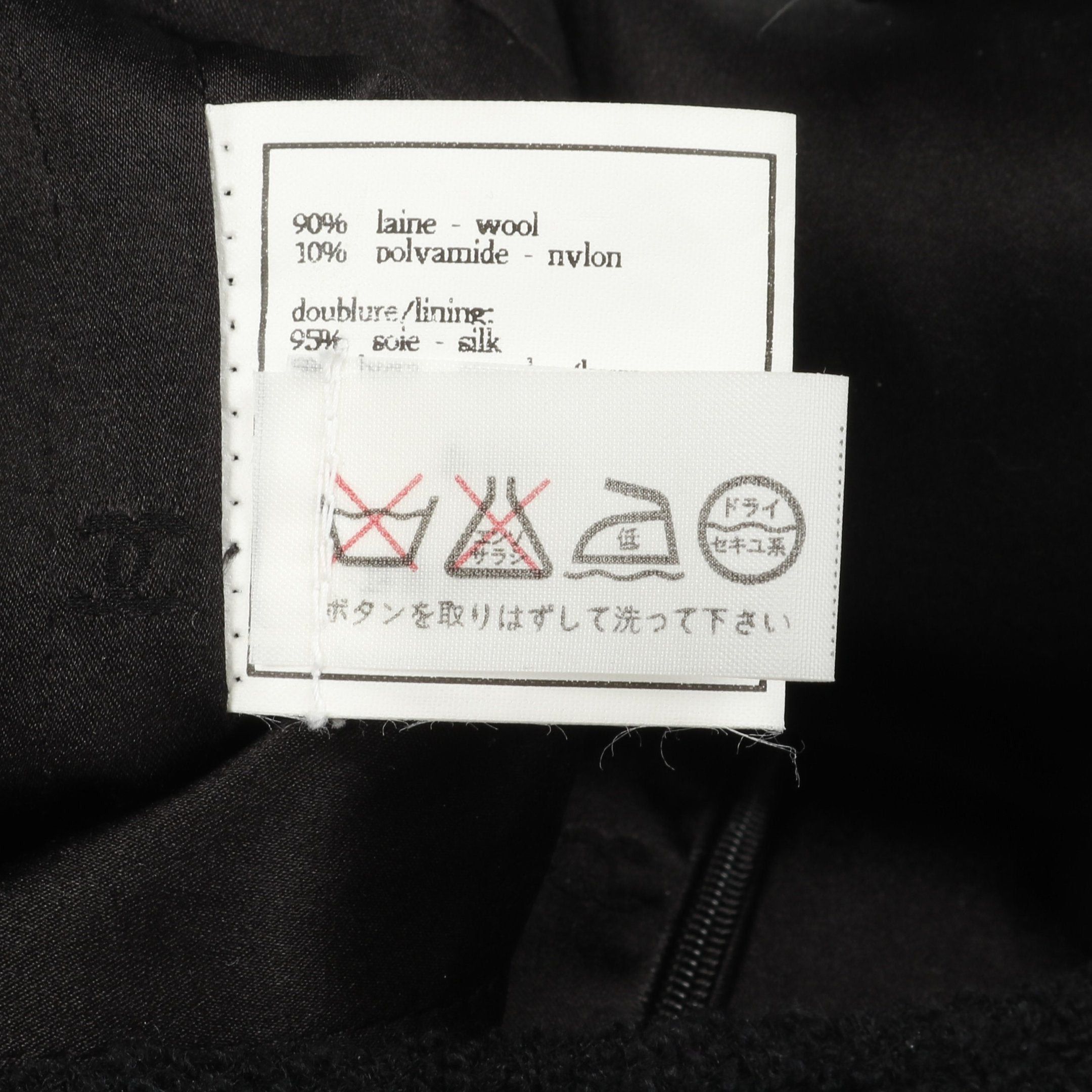 Chanel Chanel Cocomark Button One Piece Wool Black 95A Size ONE SIZE - 6 Thumbnail