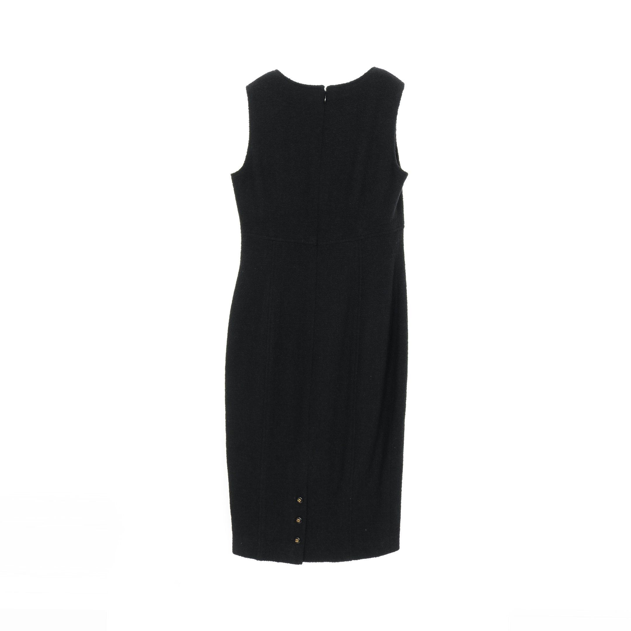 Chanel Chanel Cocomark Button One Piece Wool Black 95A Size ONE SIZE - 2 Thumbnail