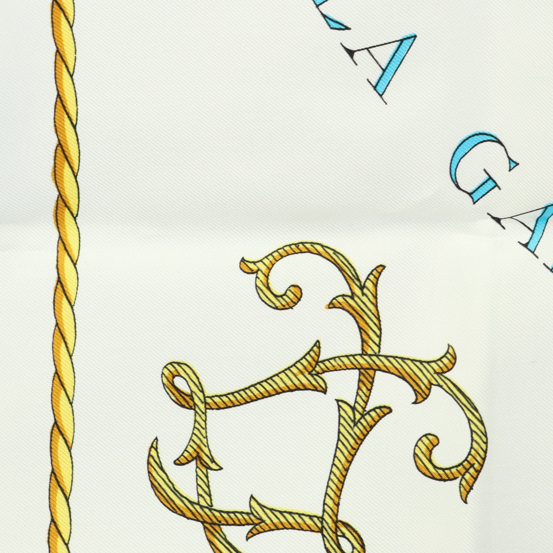 Hermes Hermes Carres 90 Vue Du Carrosse De La Galere Reale Scarf Silk Blue Multicolor Size ONE SIZE - 4 Thumbnail