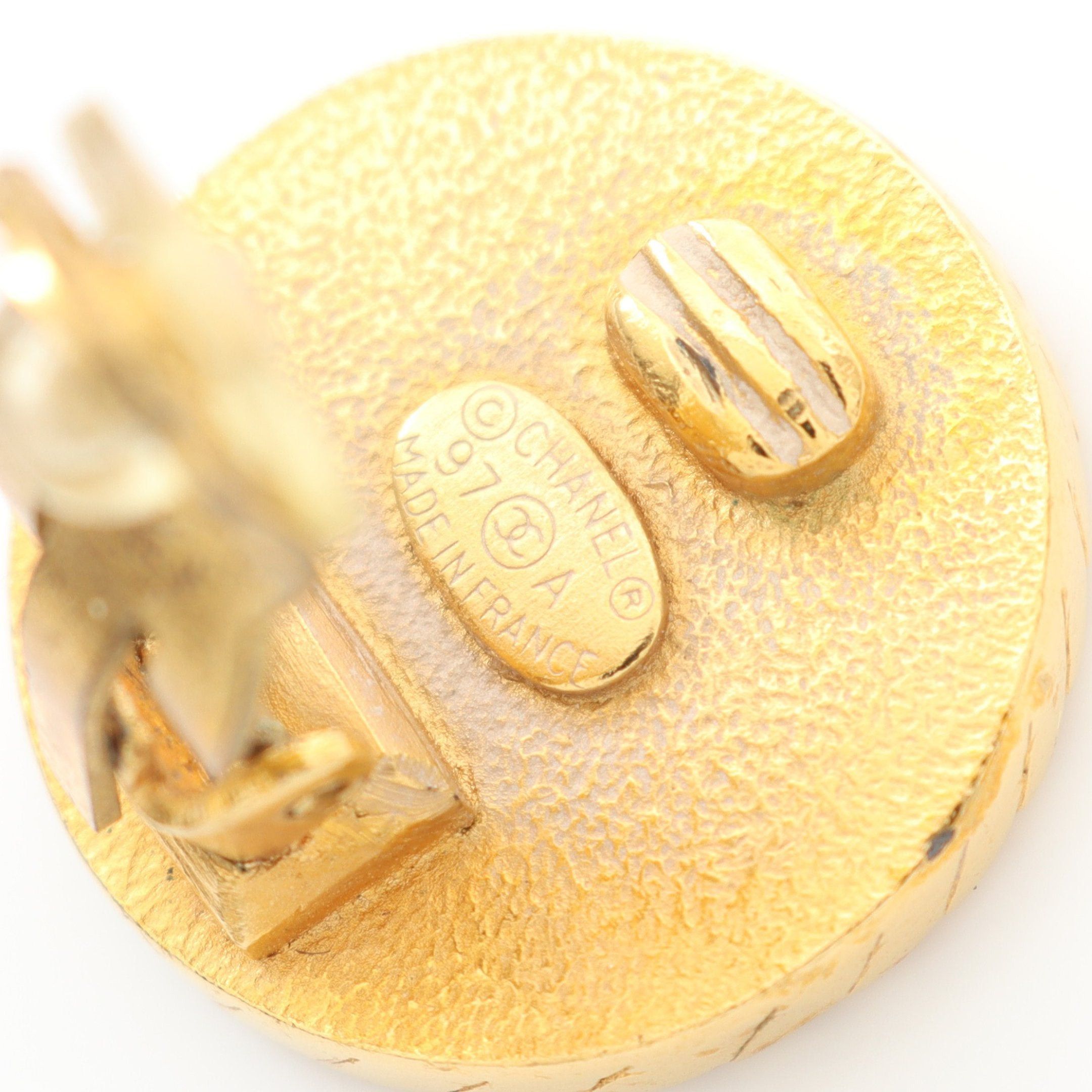 Chanel Chanel Coco Mark Earrings Gp Gold Black 97A Size ONE SIZE - 3 Thumbnail
